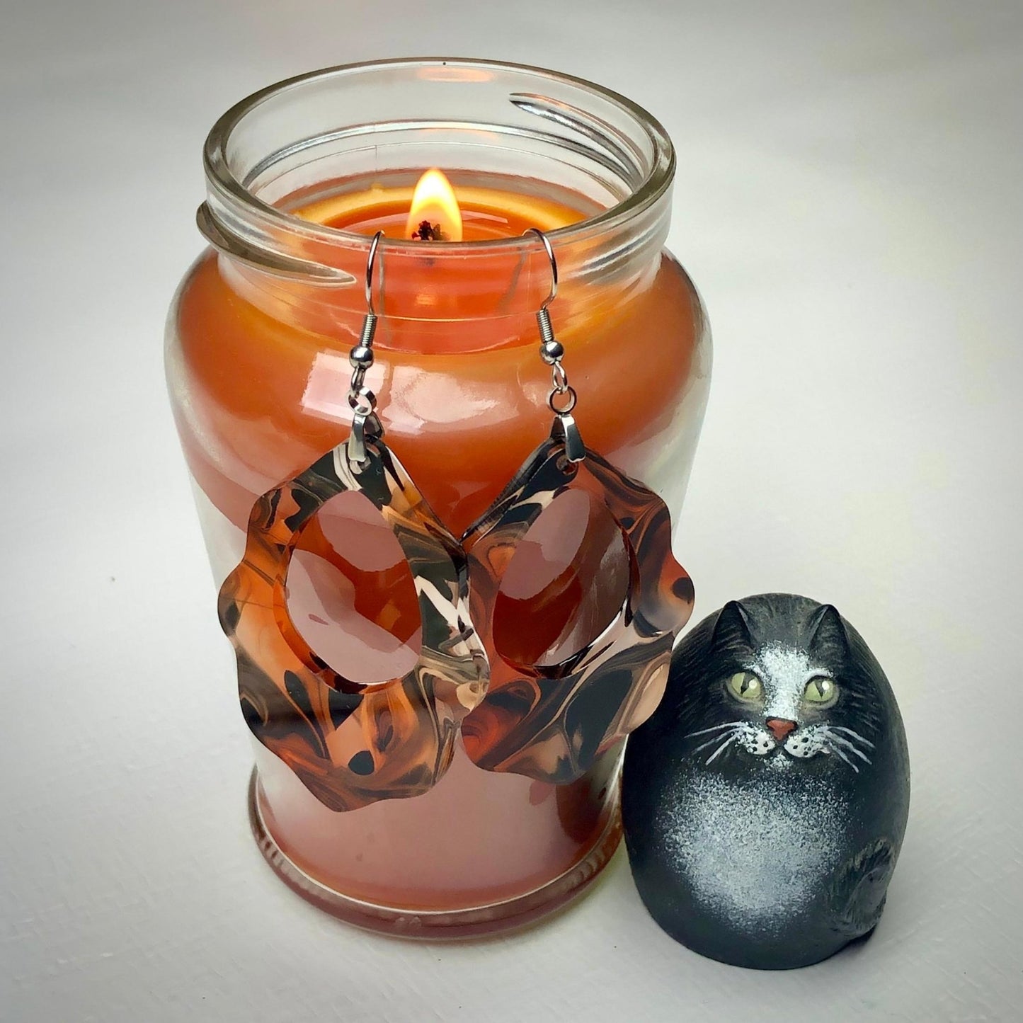 Halloween Scalloped Dangle Earrings - Driftless Enchantments