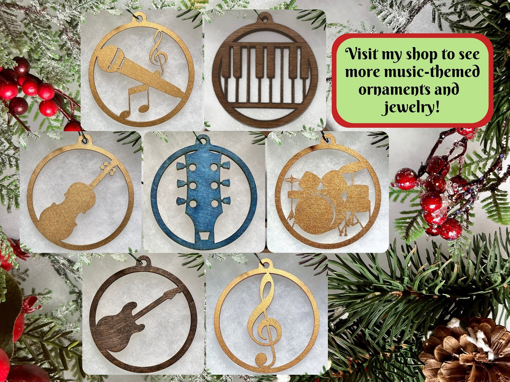 Custom Piano Keys Ornament - Painted Raina