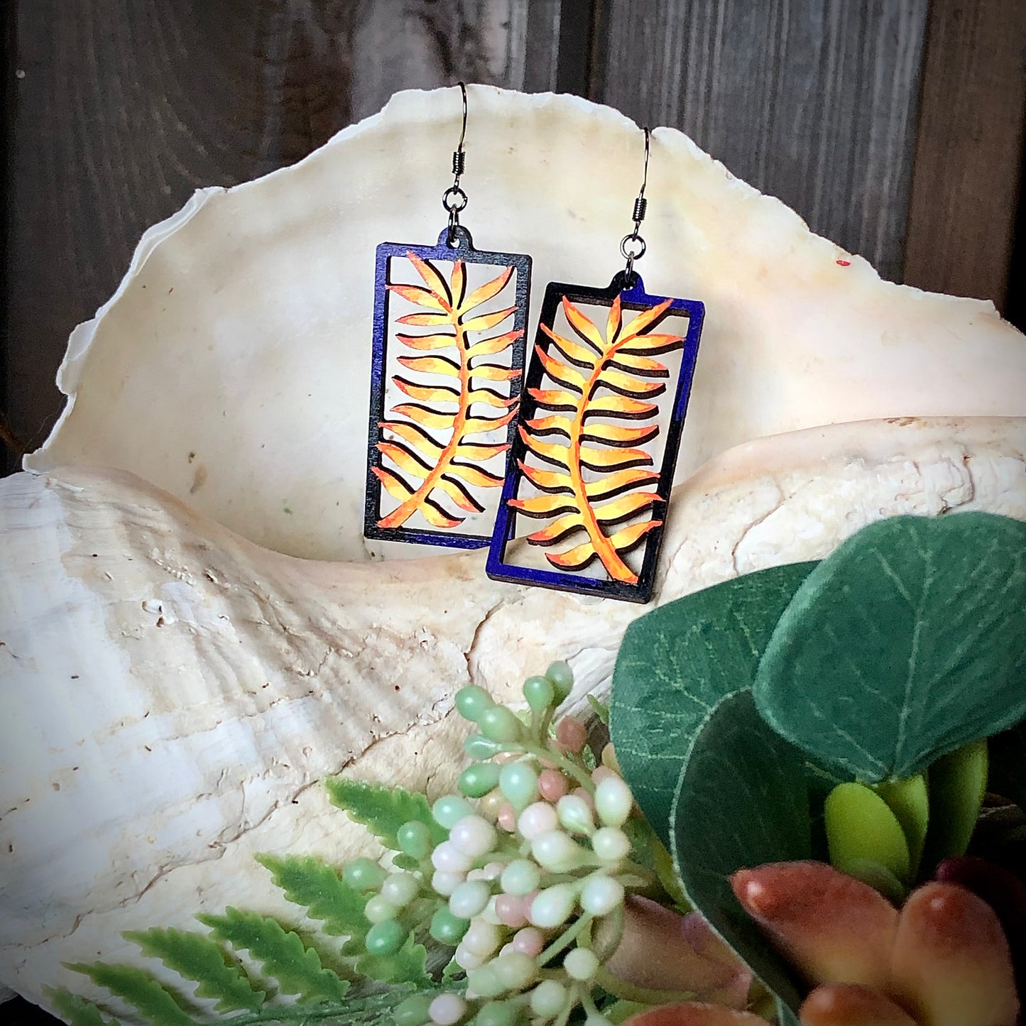 Ferngrove - Autumn - Hand-Painted Wood Earrings