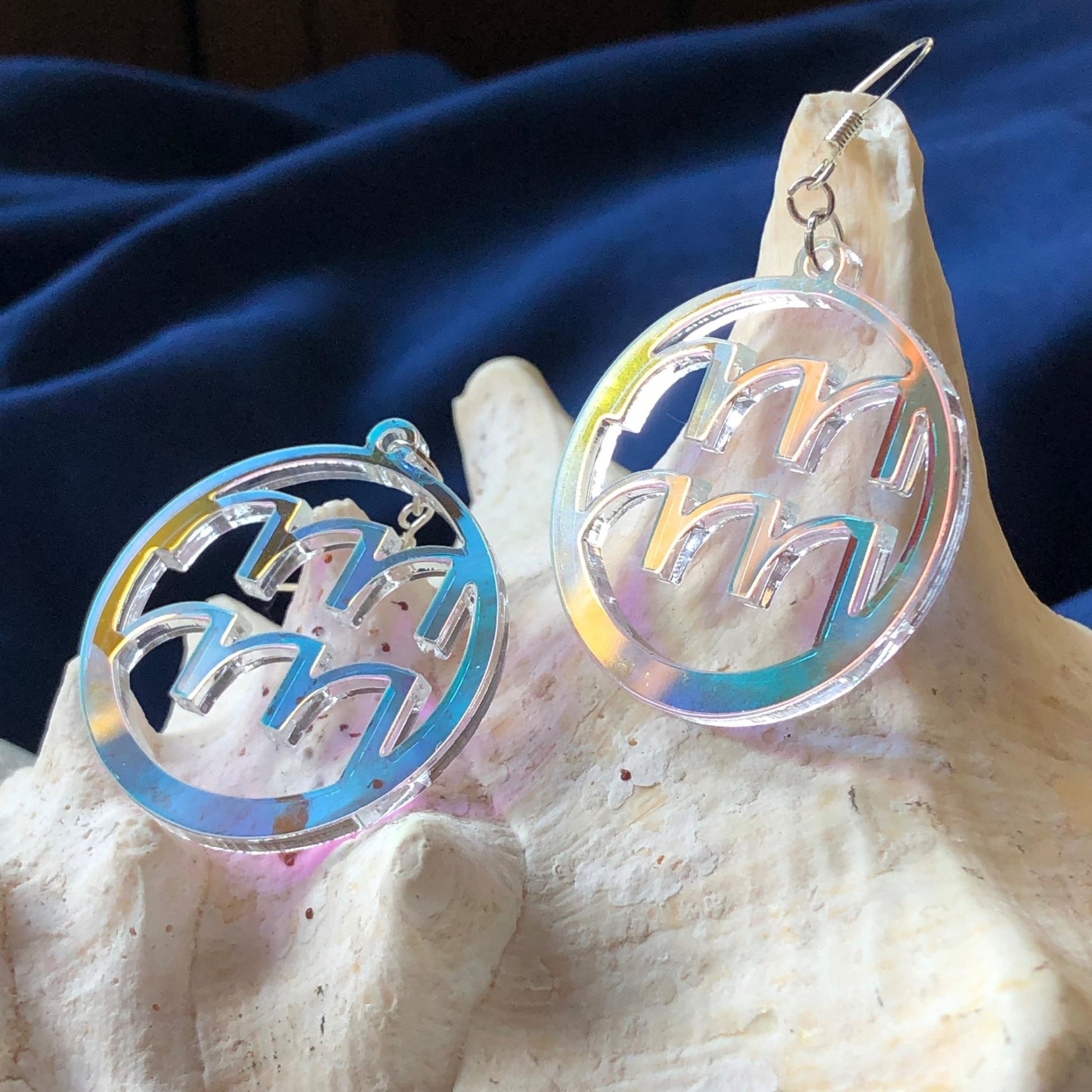 Iridescent Aquarius Zodiac Earrings - Driftless Enchantments
