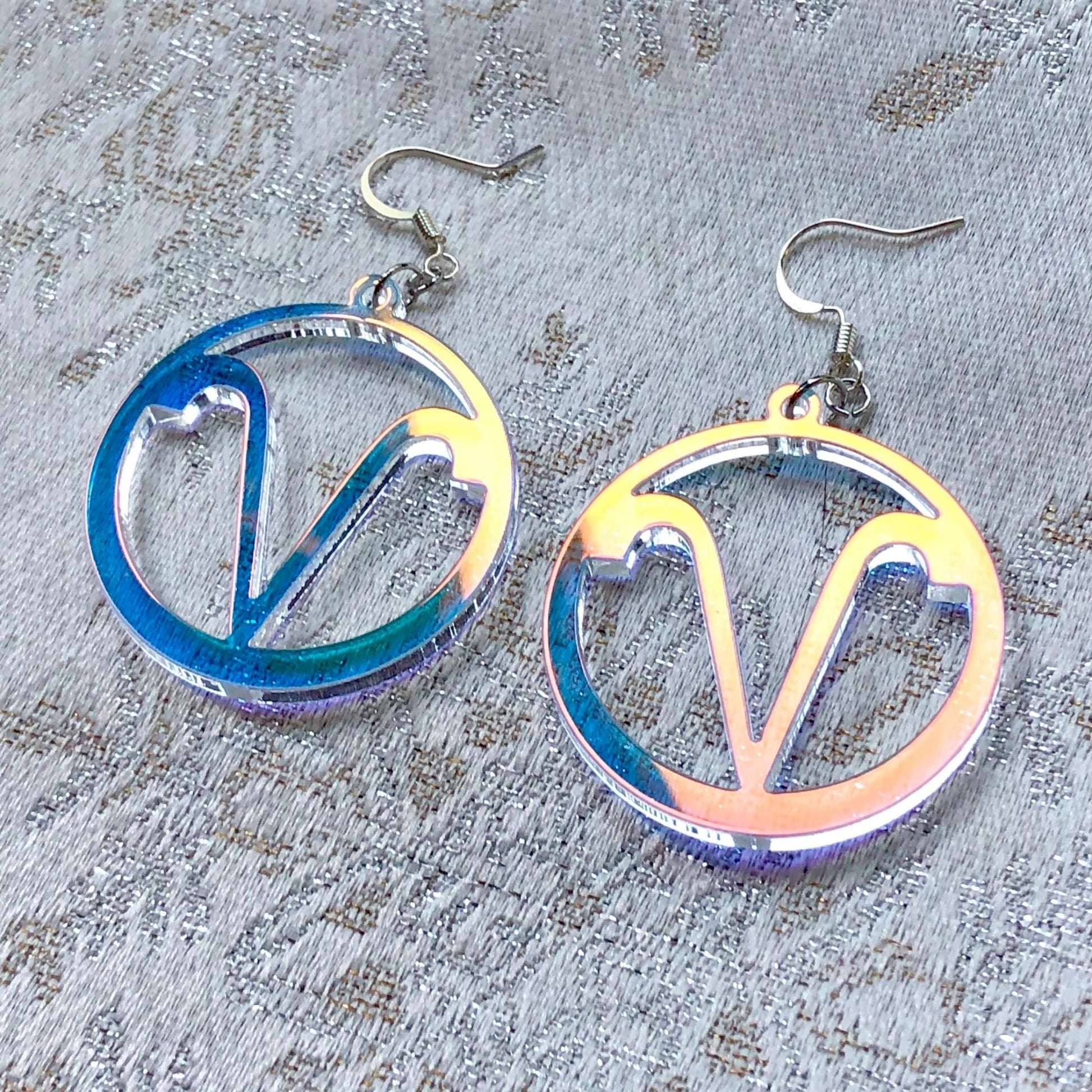 Iridescent Aries Zodiac Earrings - Driftless Enchantments
