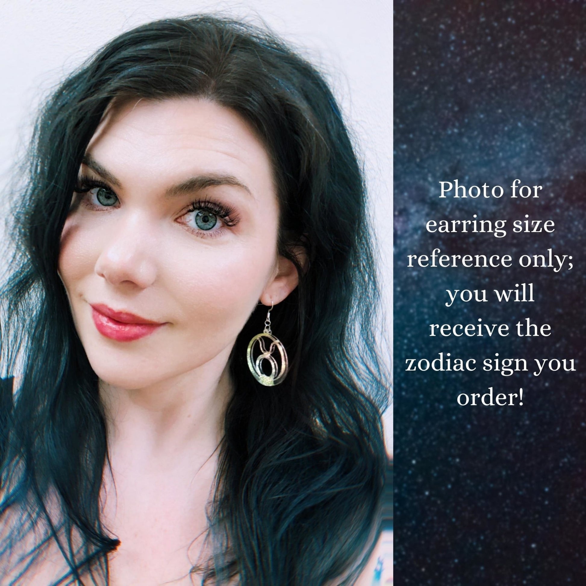 Iridescent Aries Zodiac Earrings - Driftless Enchantments