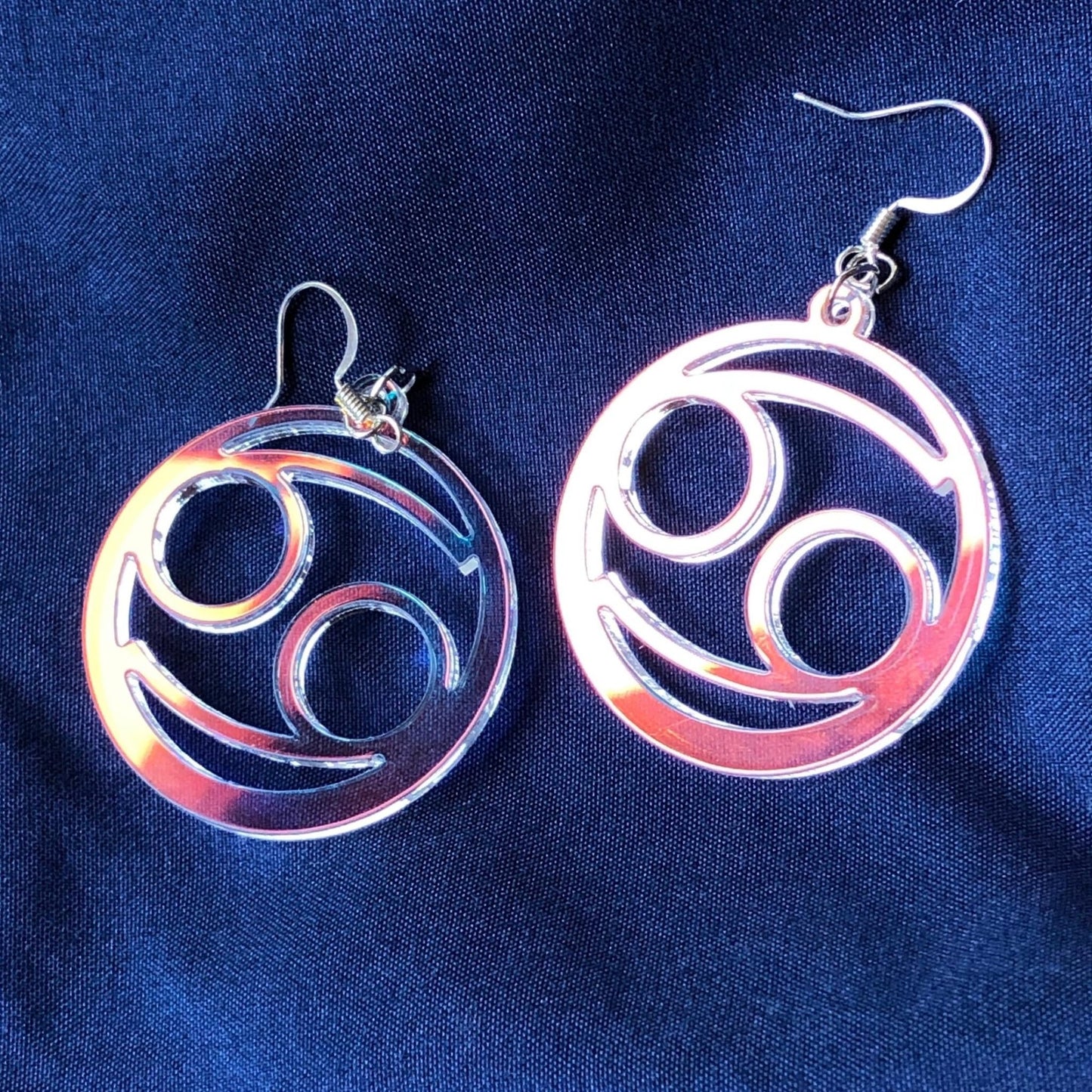 Iridescent Cancer Zodiac Earrings - Driftless Enchantments