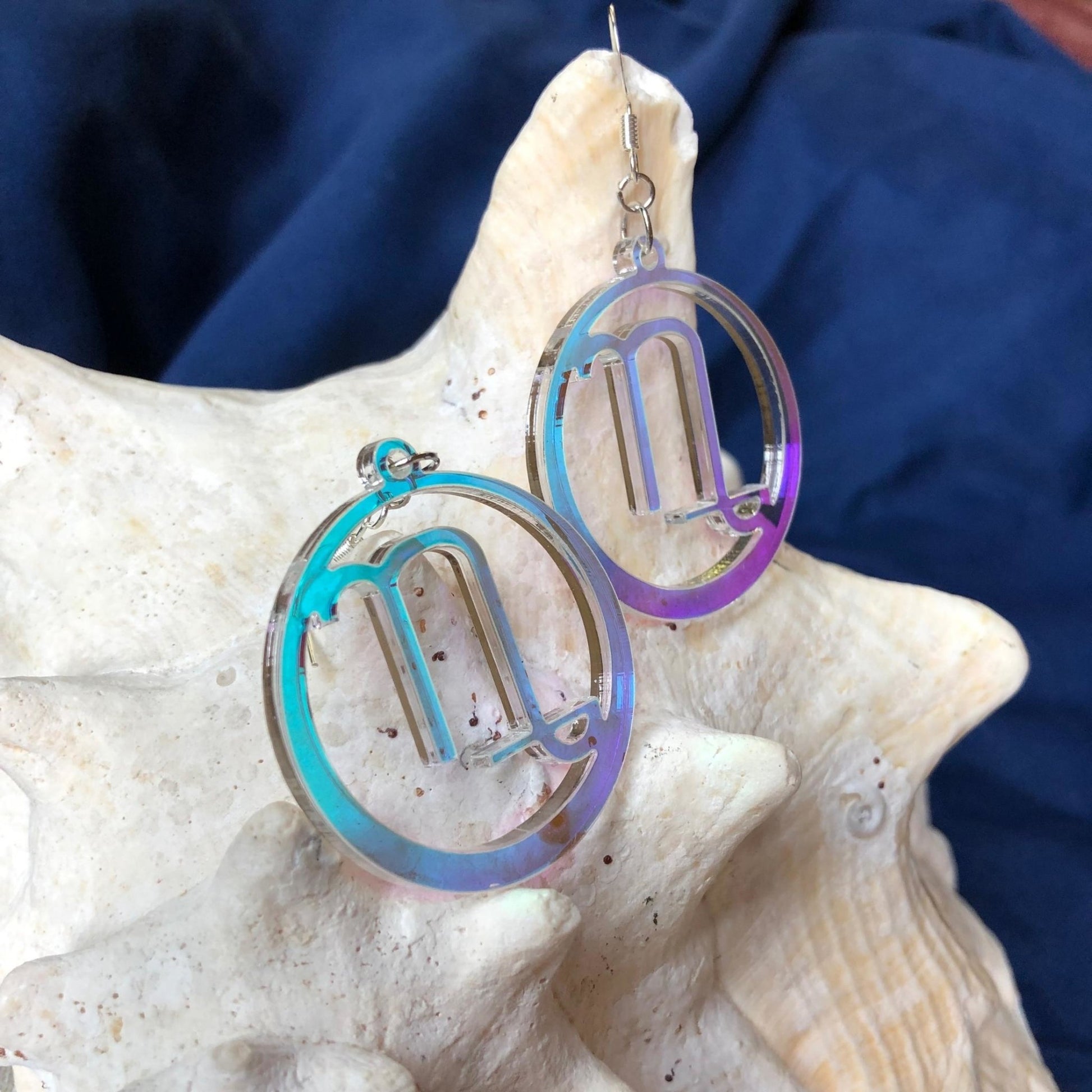 Iridescent Capricorn Zodiac Earrings - Driftless Enchantments