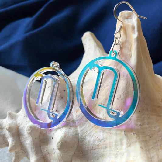 Iridescent Capricorn Zodiac Earrings - Driftless Enchantments