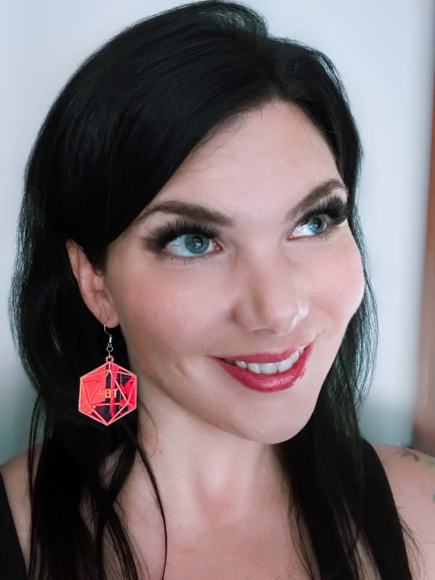 Iridescent Critical Roll D20 Earrings - Driftless Enchantments