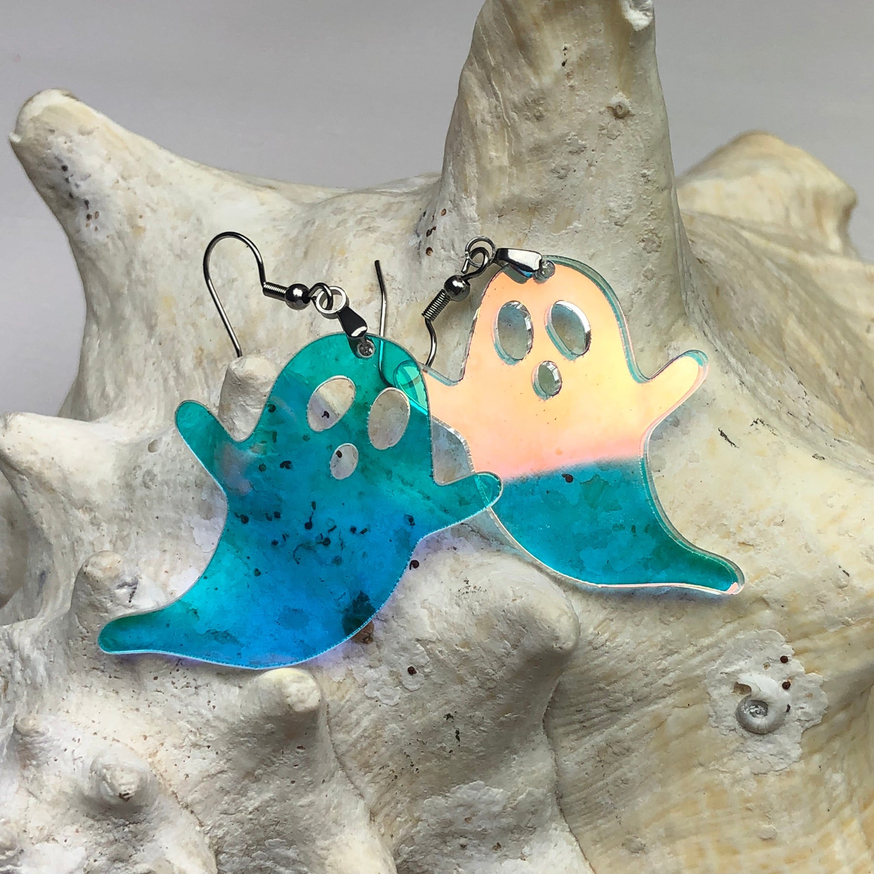 Iridescent Flying Ghost Earrings - Driftless Enchantments