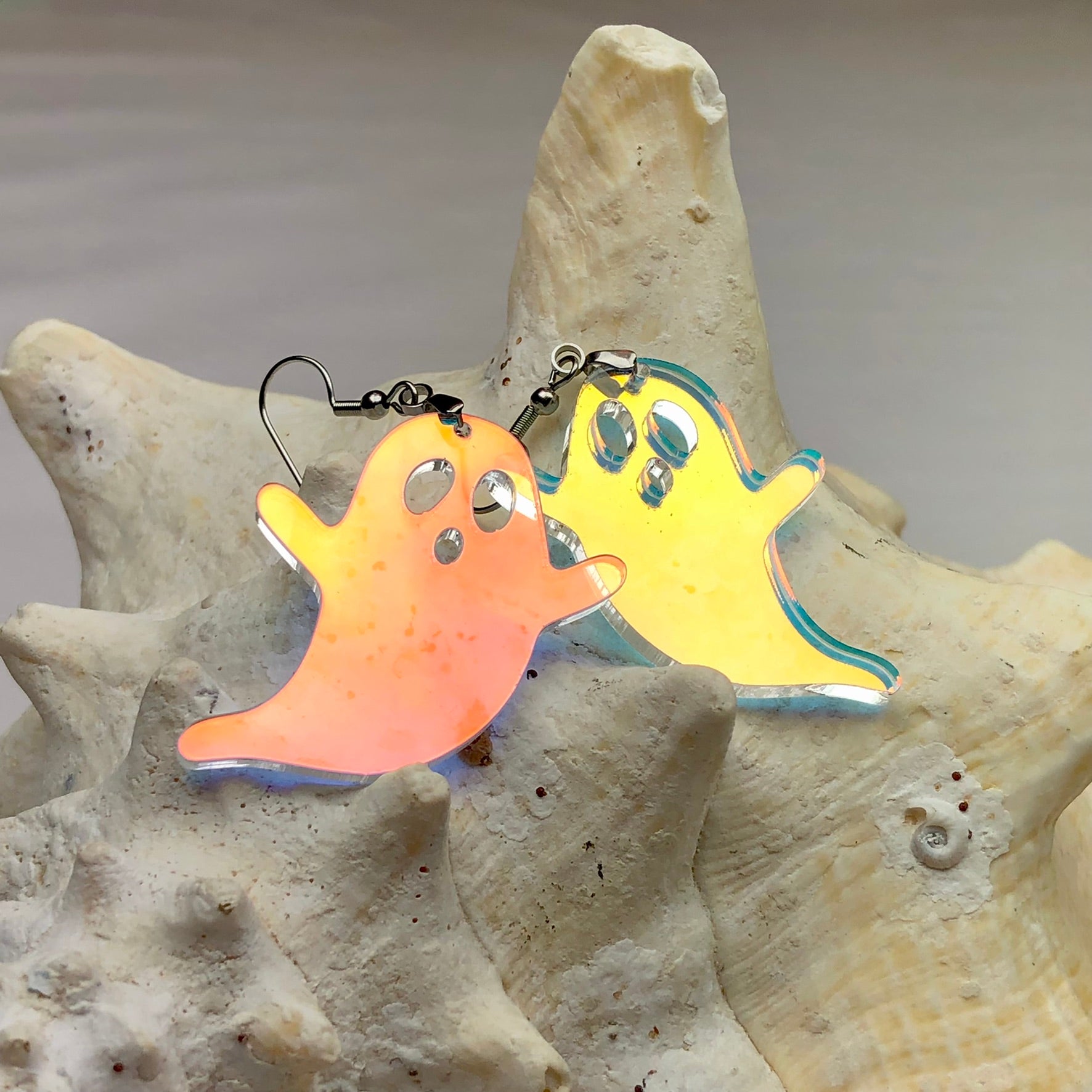 Iridescent Flying Ghost Earrings - Driftless Enchantments