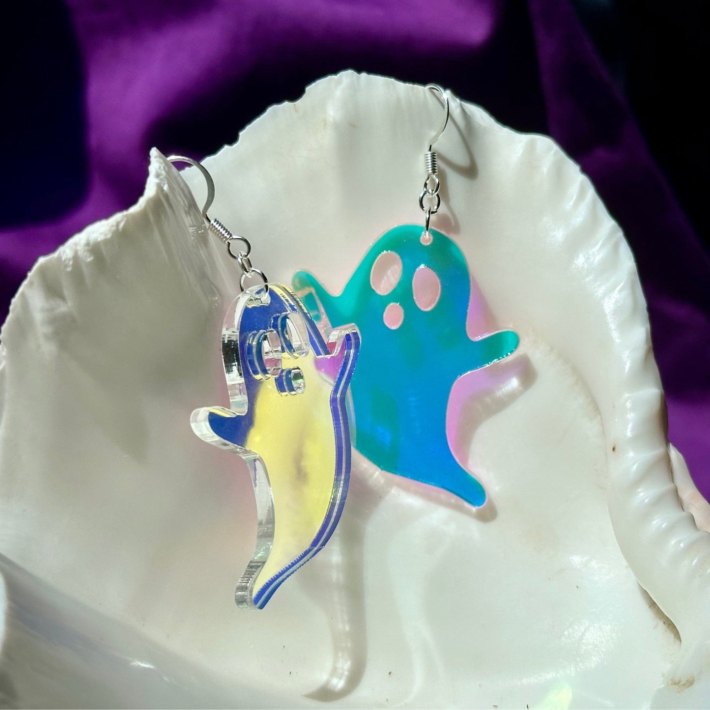 Iridescent Flying Ghost Earrings - Driftless Enchantments