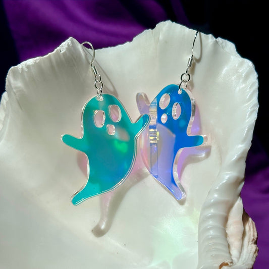 Iridescent Flying Ghost Earrings - Driftless Enchantments
