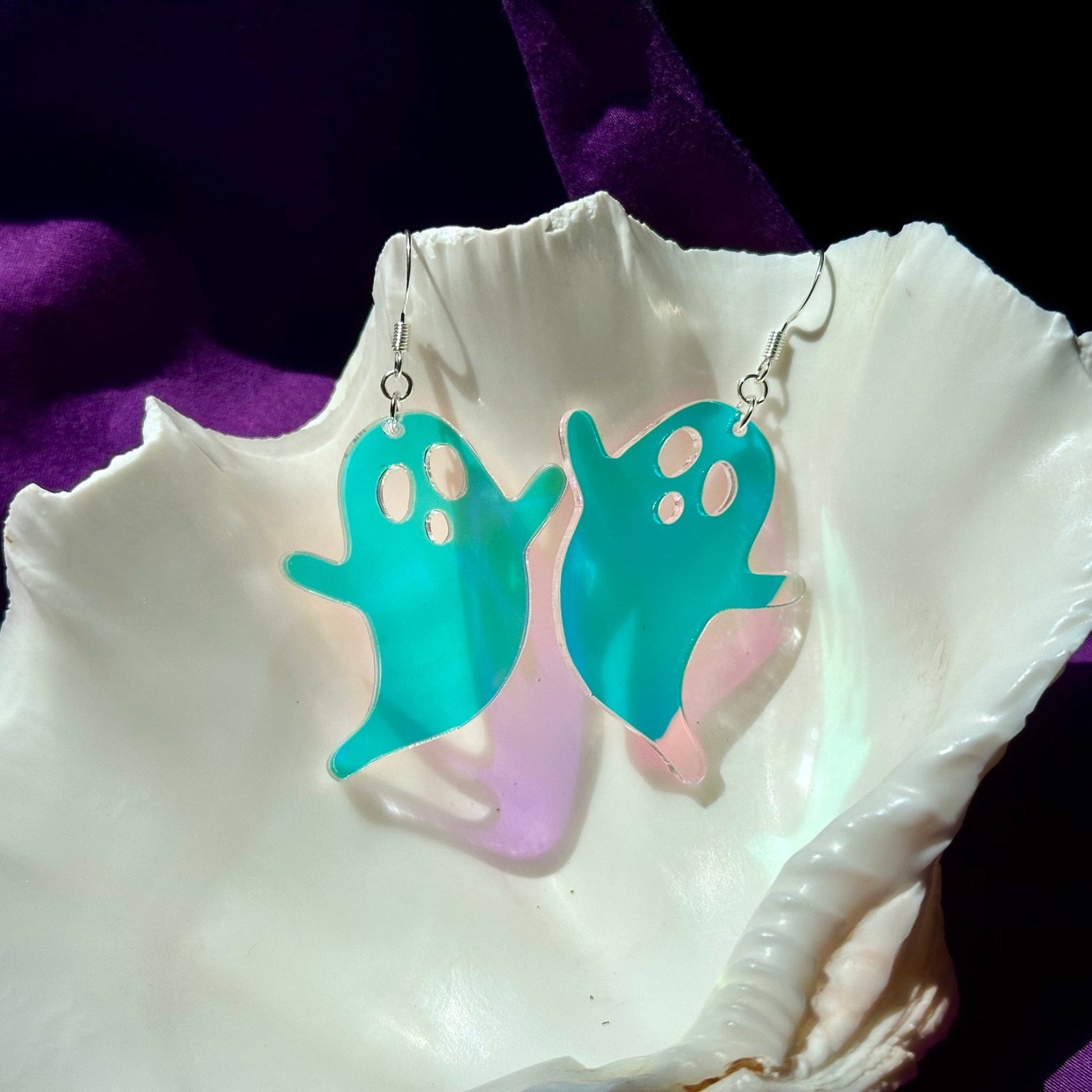 Iridescent Flying Ghost Earrings - Driftless Enchantments