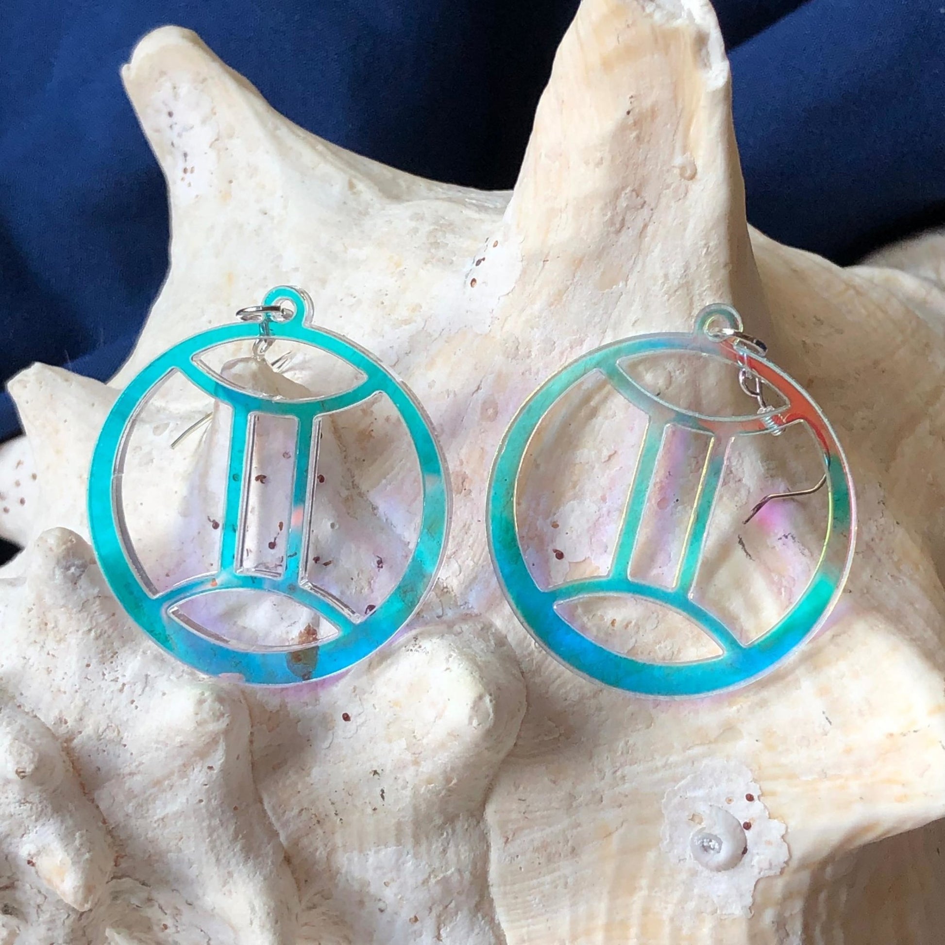 Iridescent Gemini Zodiac Earrings - Driftless Enchantments