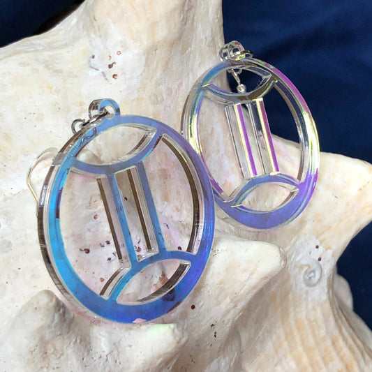 Iridescent Gemini Zodiac Earrings - Driftless Enchantments