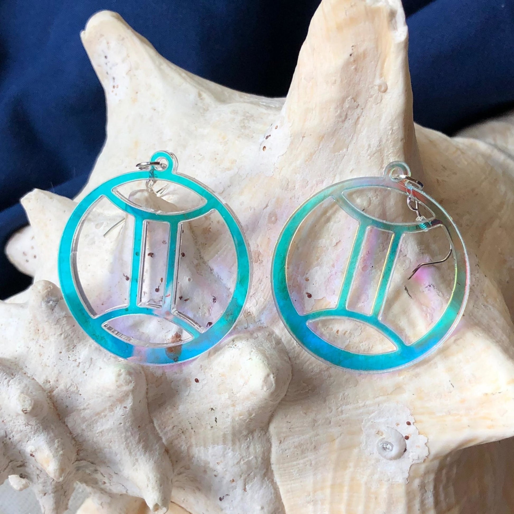 Iridescent Gemini Zodiac Earrings - Driftless Enchantments