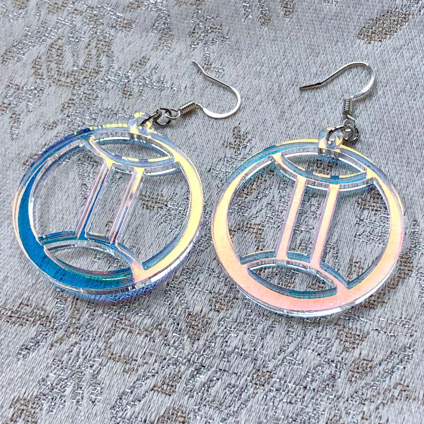 Iridescent Gemini Zodiac Earrings - Driftless Enchantments