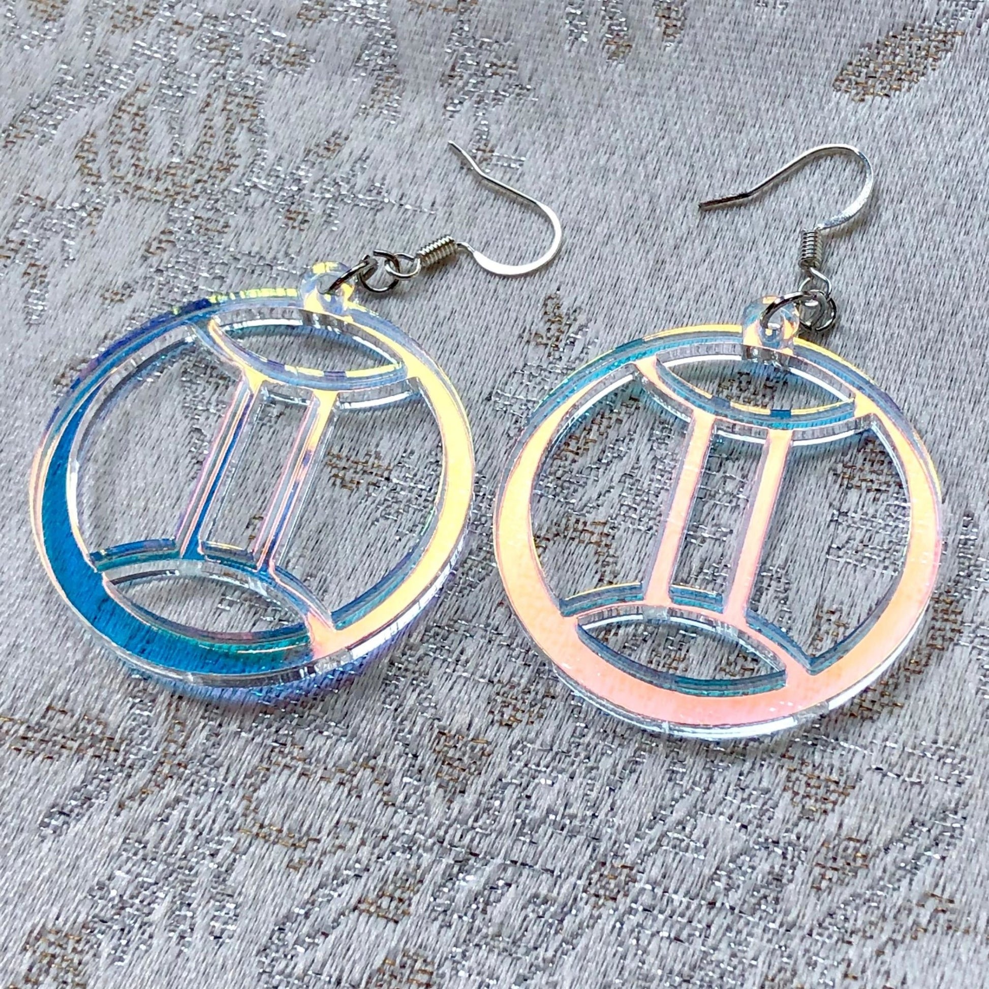 Iridescent Gemini Zodiac Earrings - Driftless Enchantments
