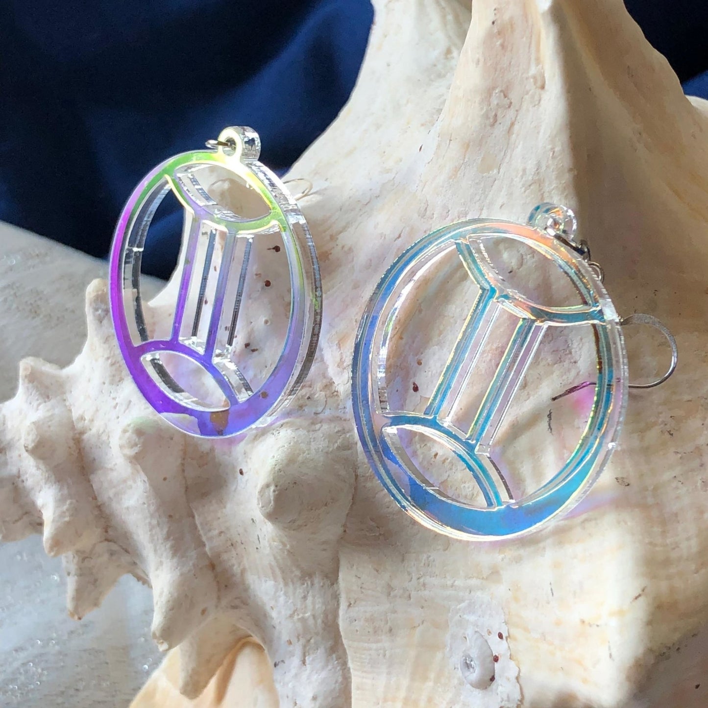 Iridescent Gemini Zodiac Earrings - Driftless Enchantments