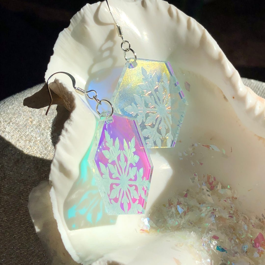 Iridescent Ice Crystal Earrings - Driftless Enchantments