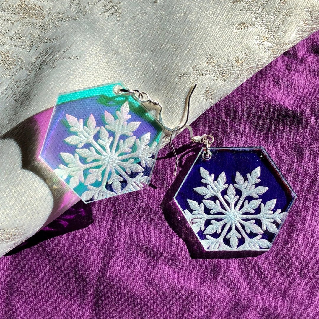 Iridescent Ice Crystal Earrings - Driftless Enchantments