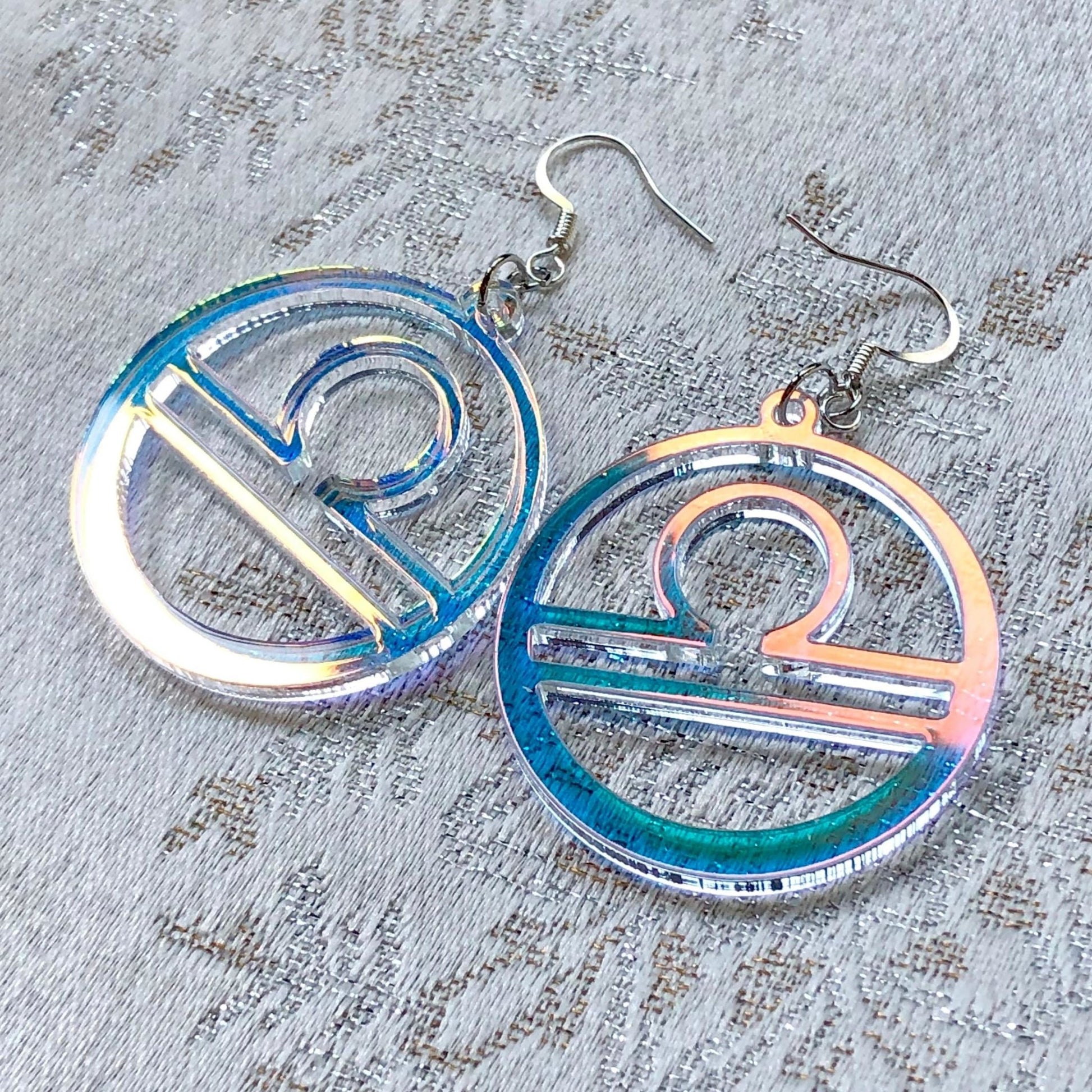 Iridescent Libra Zodiac Earrings - Driftless Enchantments