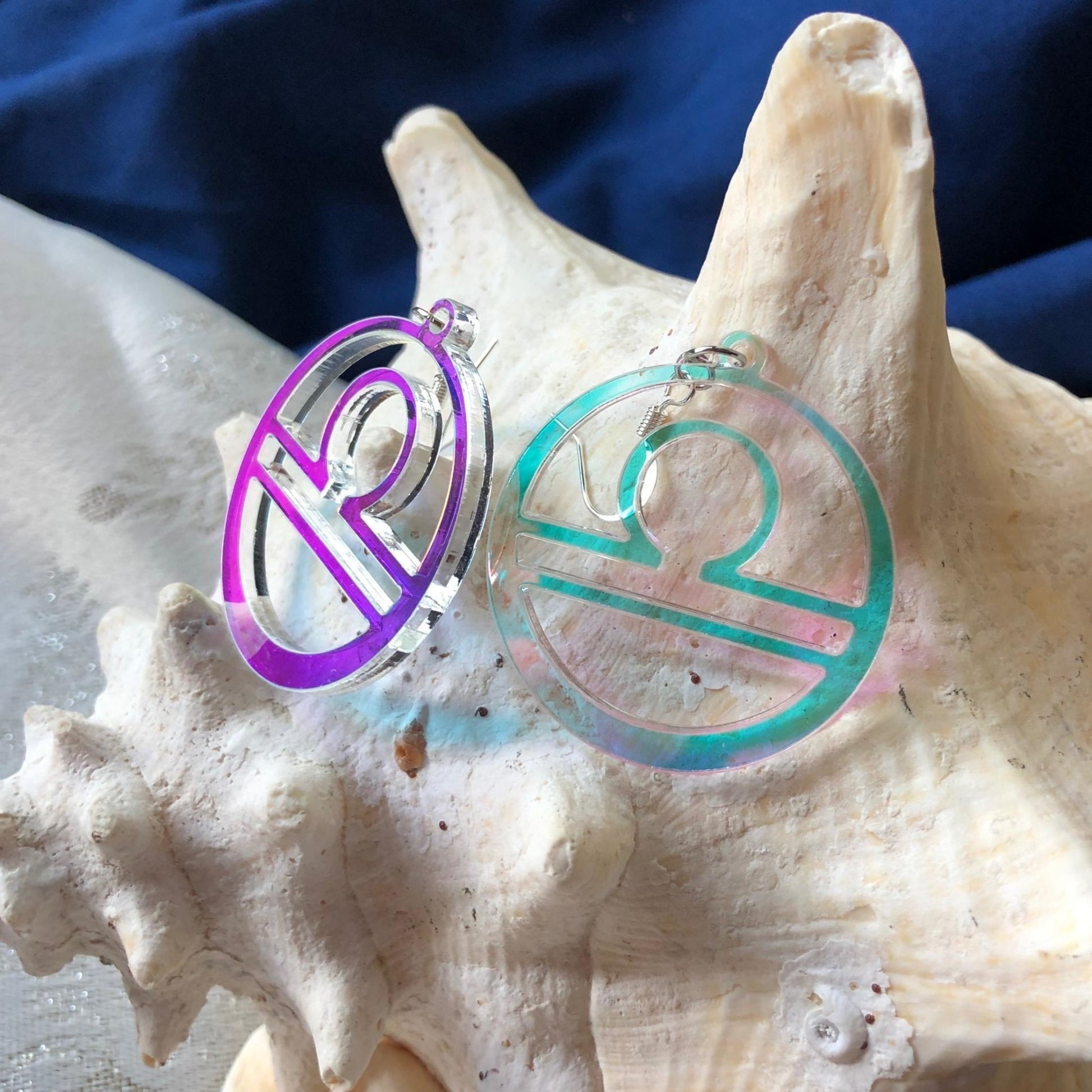 Iridescent Libra Zodiac Earrings - Driftless Enchantments