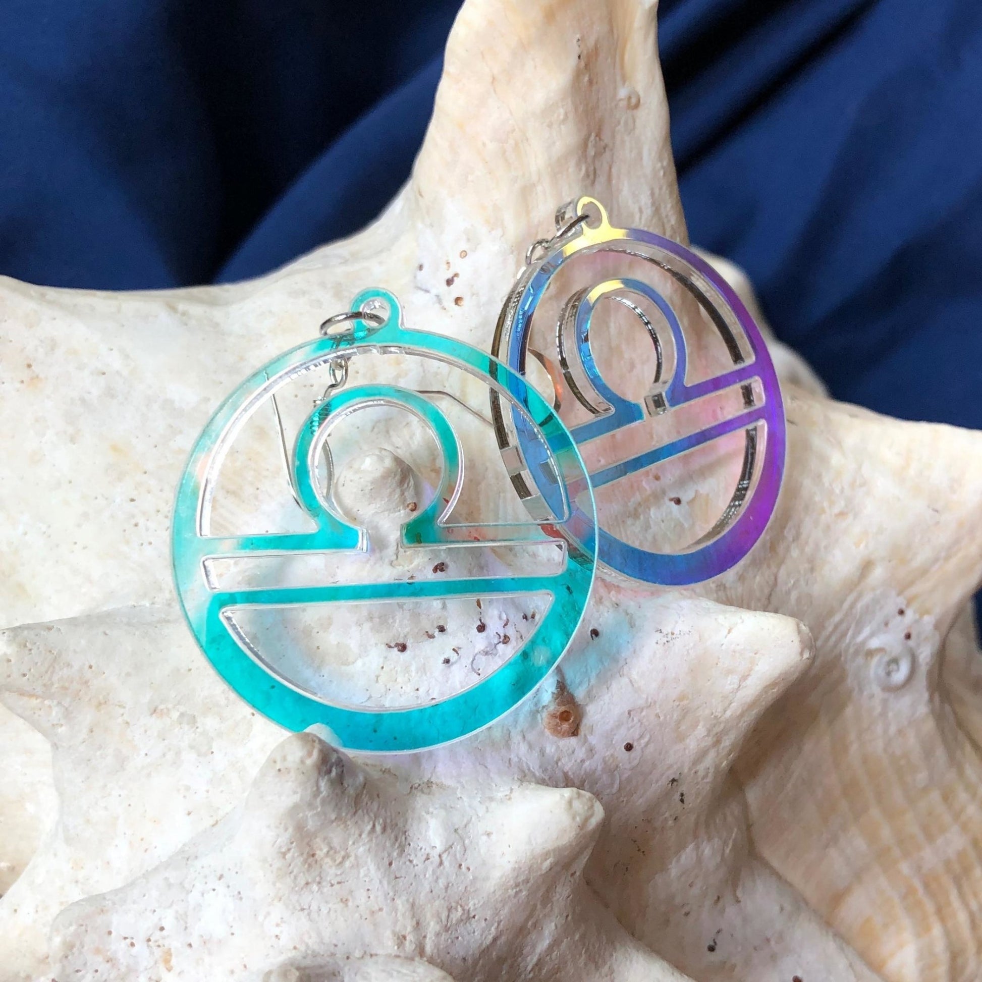 Iridescent Libra Zodiac Earrings - Driftless Enchantments