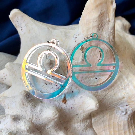 Iridescent Libra Zodiac Earrings - Driftless Enchantments