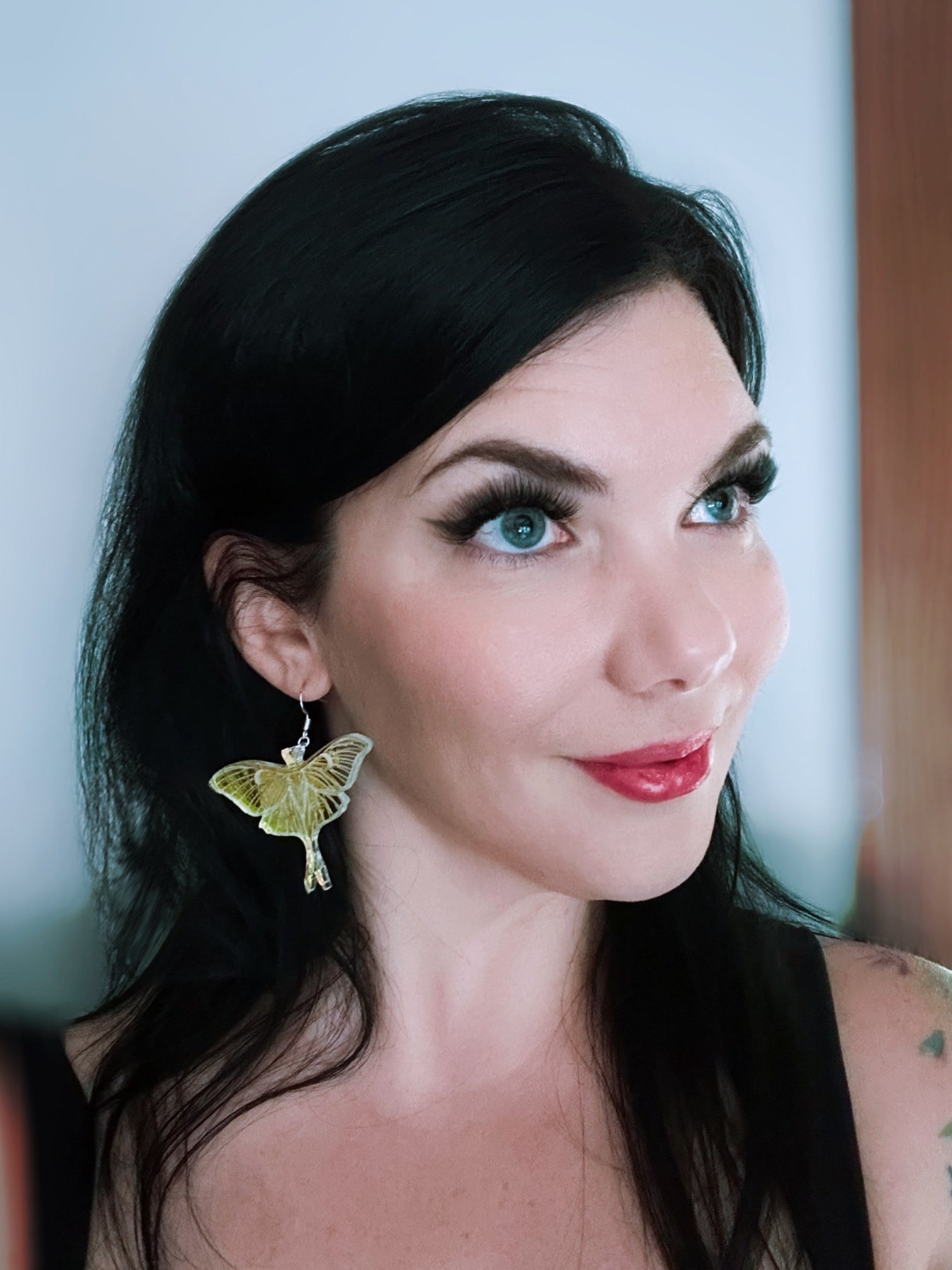 Iridescent Luna Moth Earrings - Driftless Enchantments