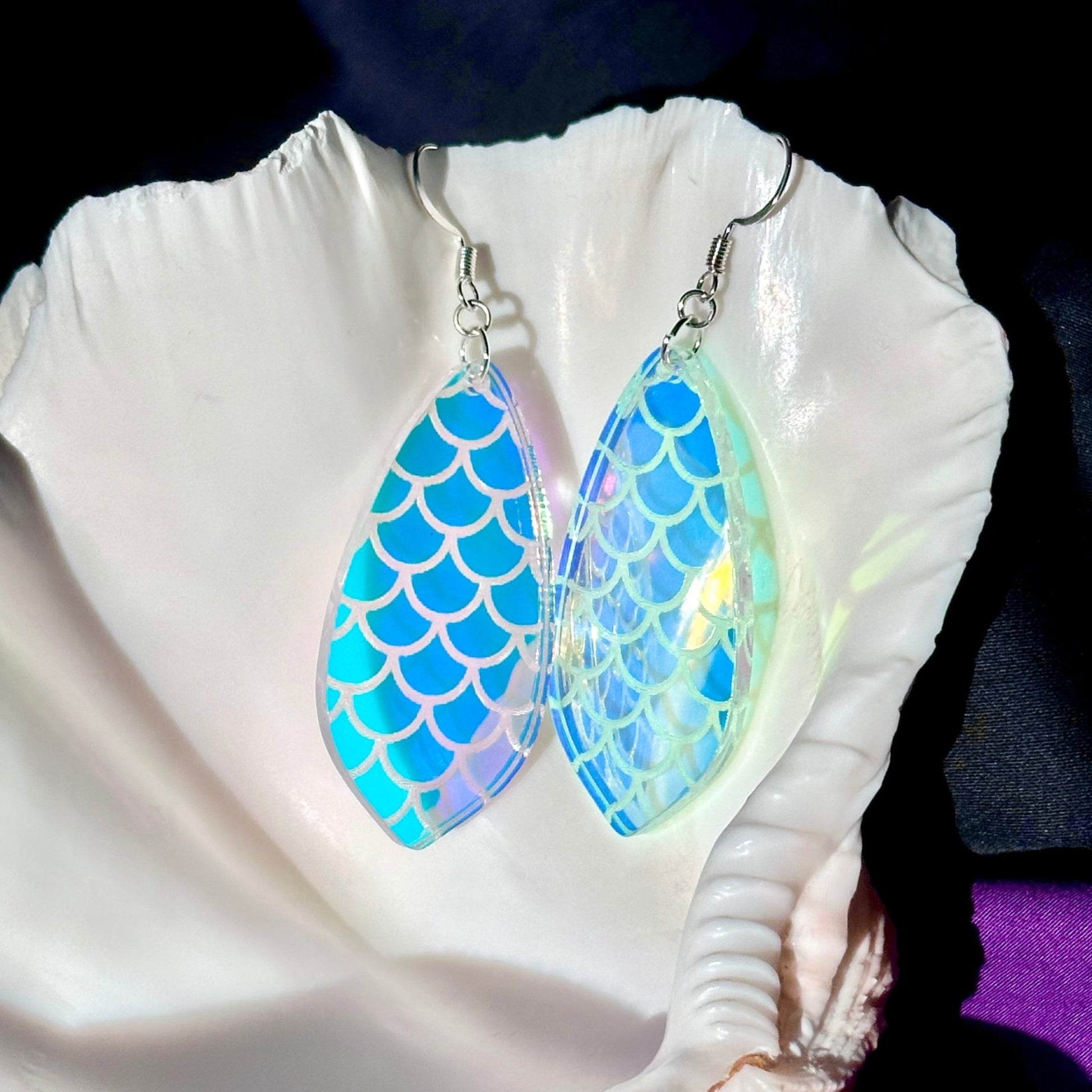 Iridescent Mermaid Scales Earrings - Driftless Enchantments