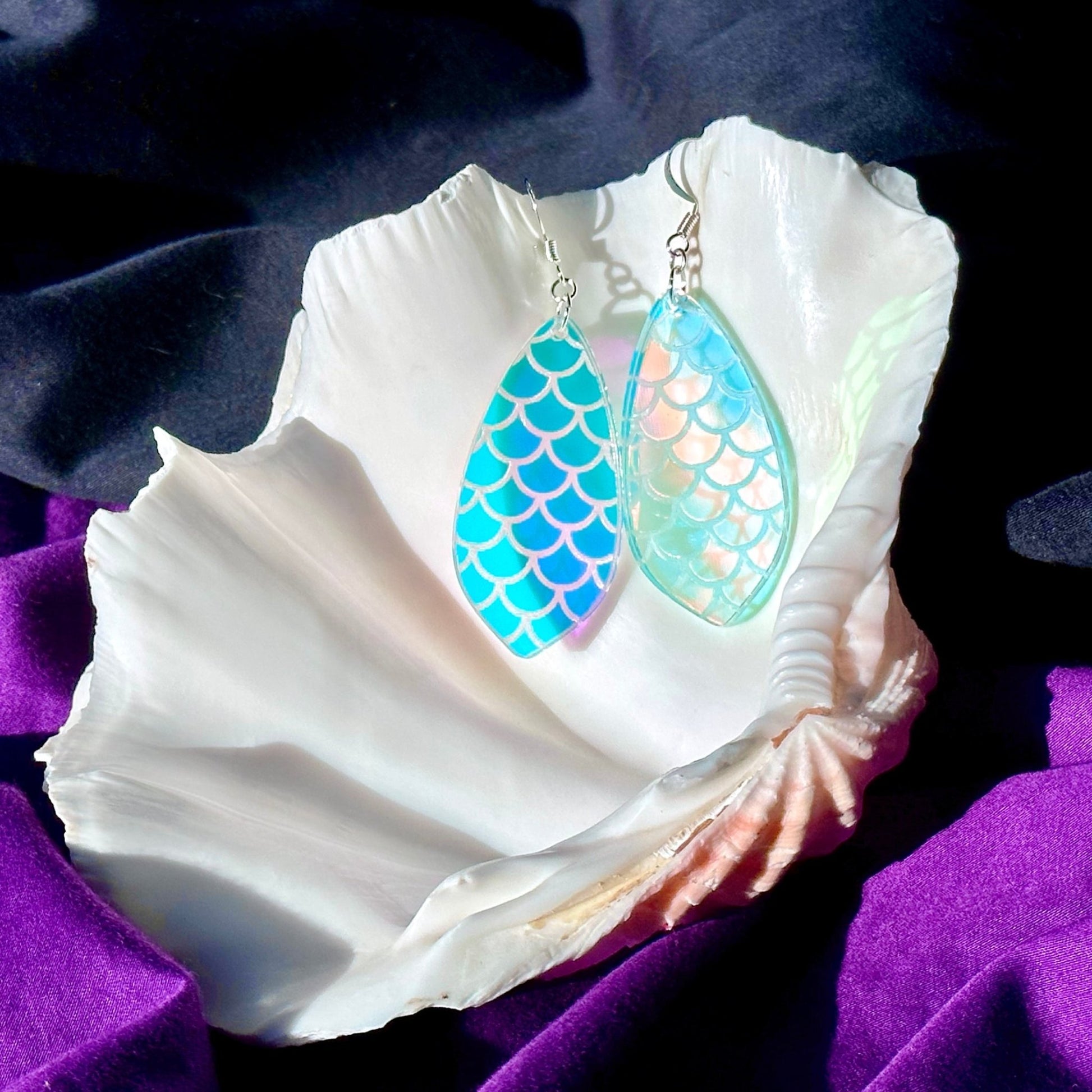 Iridescent Mermaid Scales Earrings - Driftless Enchantments