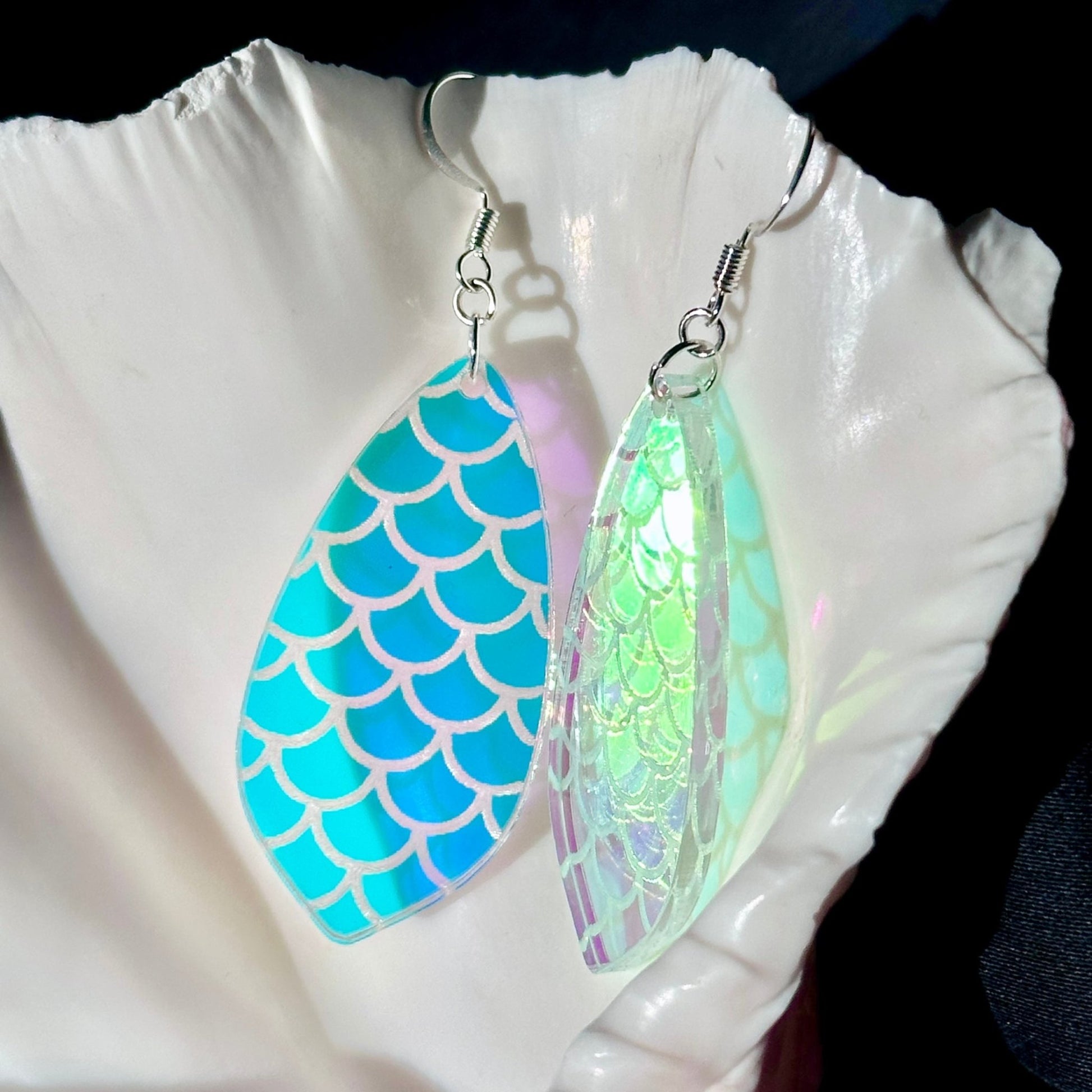 Iridescent Mermaid Scales Earrings - Driftless Enchantments