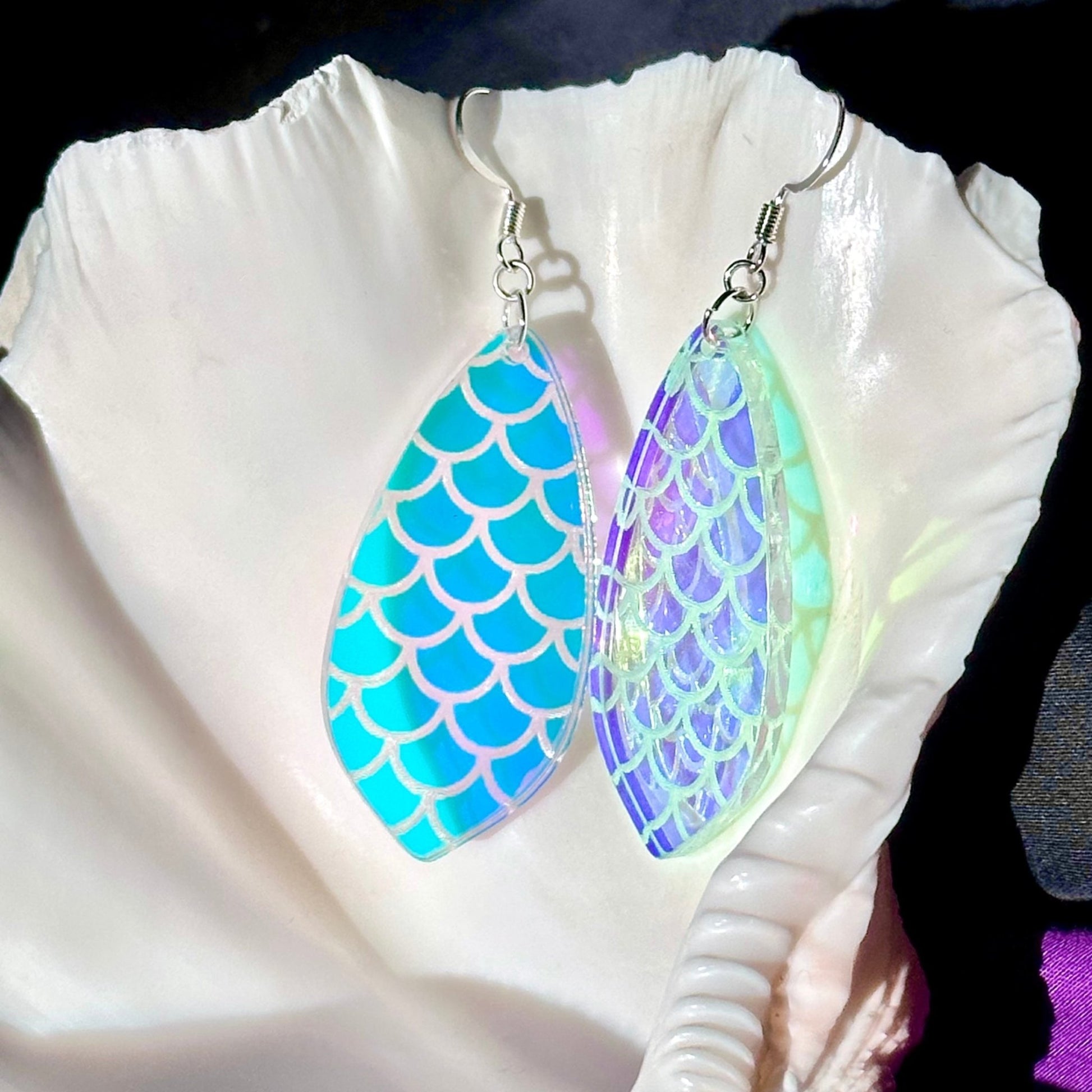 Iridescent Mermaid Scales Earrings - Driftless Enchantments