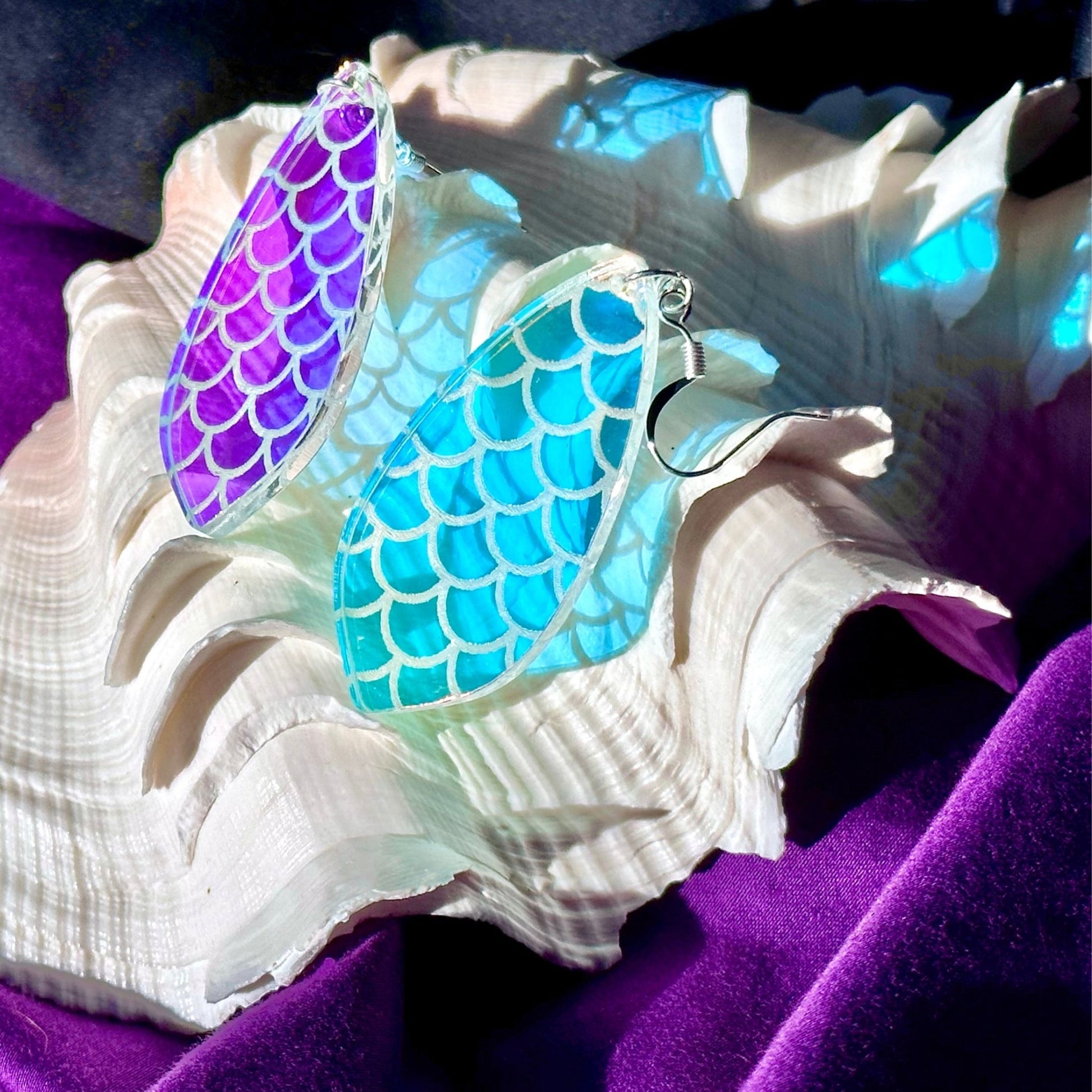 Iridescent Mermaid Scales Earrings - Driftless Enchantments