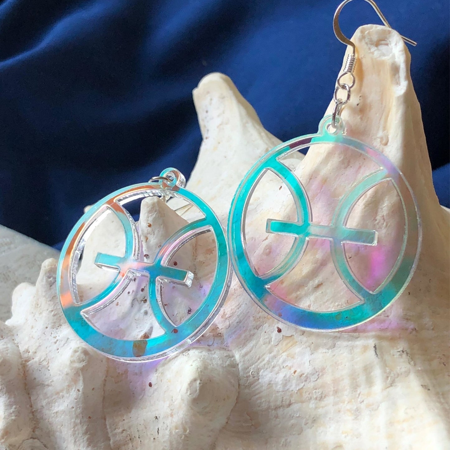 Iridescent Pisces Zodiac Earrings - Driftless Enchantments