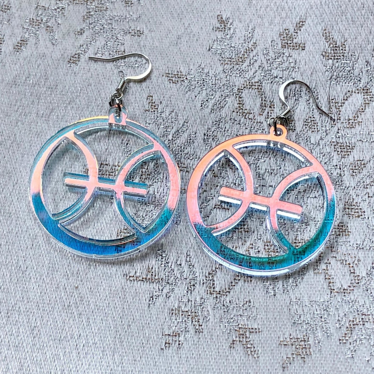 Iridescent Pisces Zodiac Earrings - Driftless Enchantments
