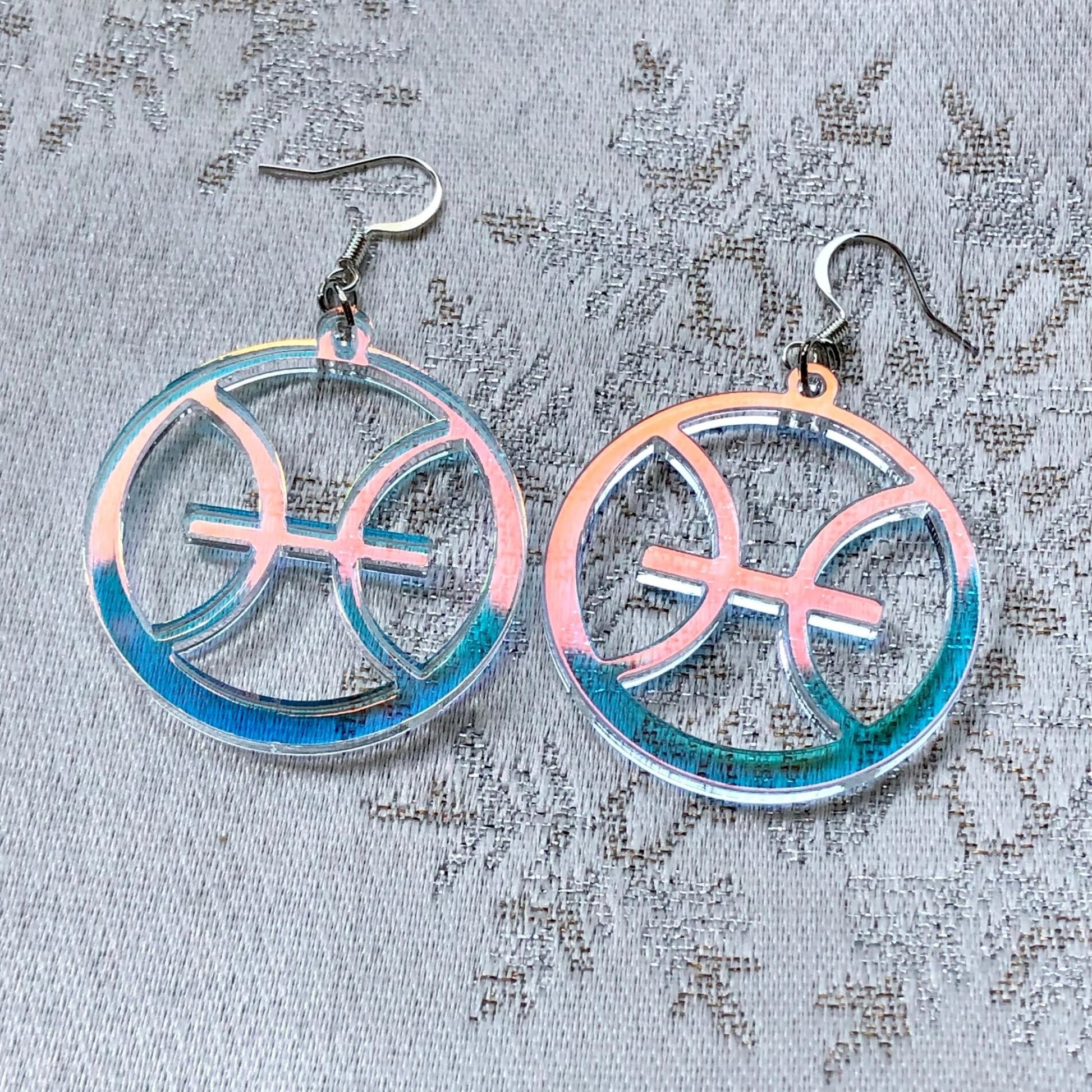 Iridescent Pisces Zodiac Earrings - Driftless Enchantments