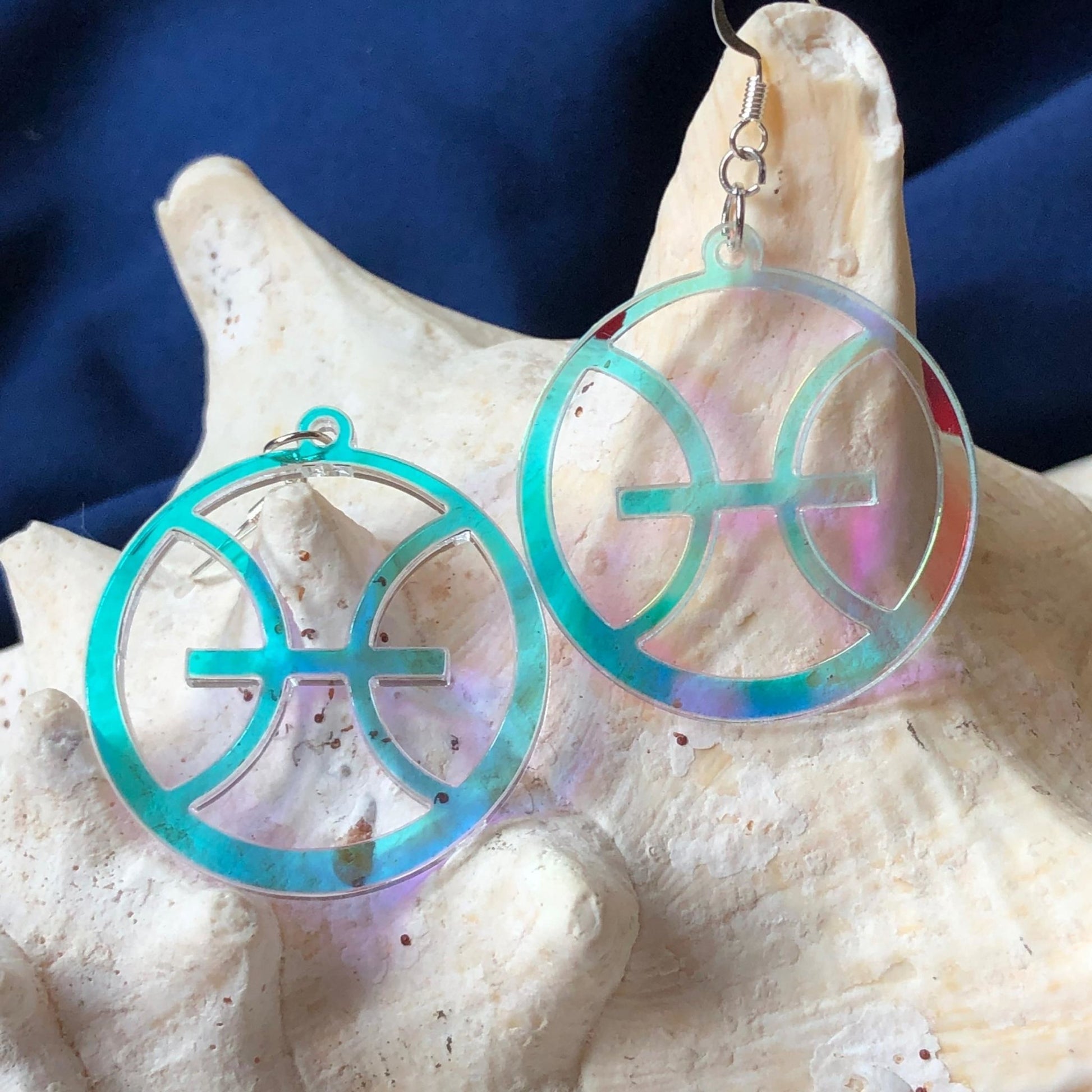 Iridescent Pisces Zodiac Earrings - Driftless Enchantments