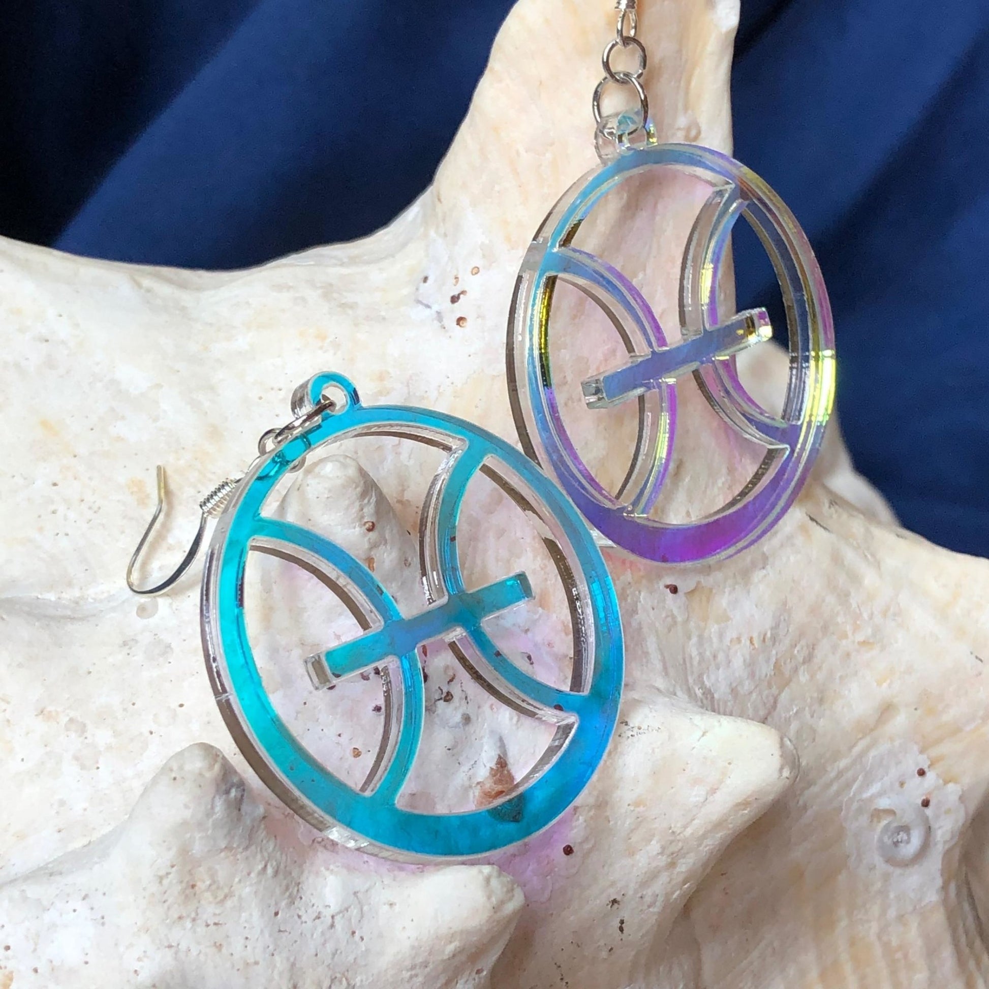 Iridescent Pisces Zodiac Earrings - Driftless Enchantments