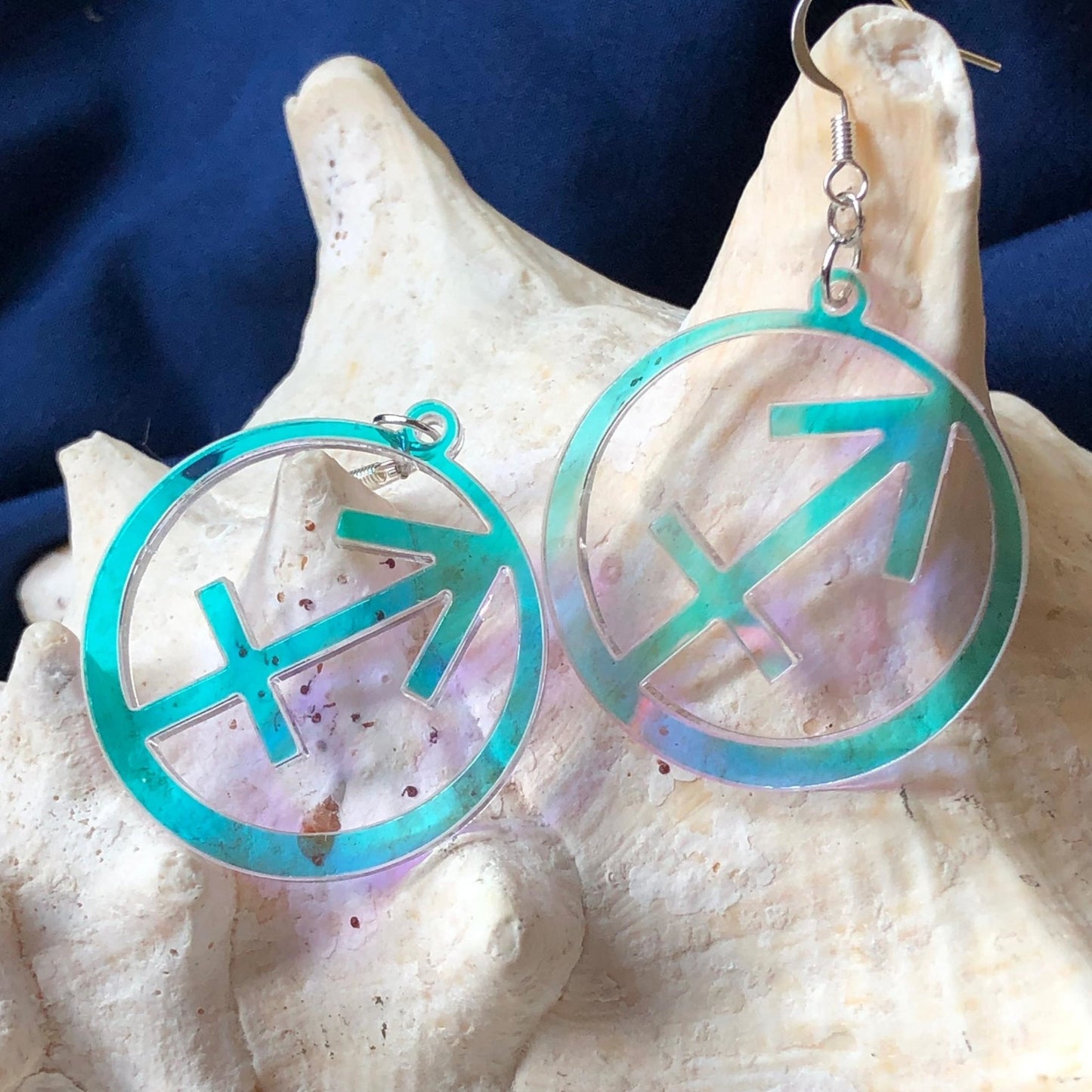 Iridescent Sagittarius Zodiac Earrings - Driftless Enchantments