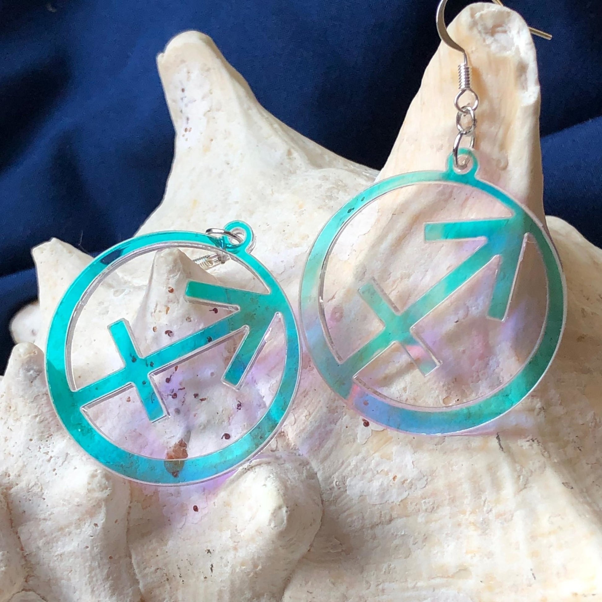 Iridescent Sagittarius Zodiac Earrings - Driftless Enchantments