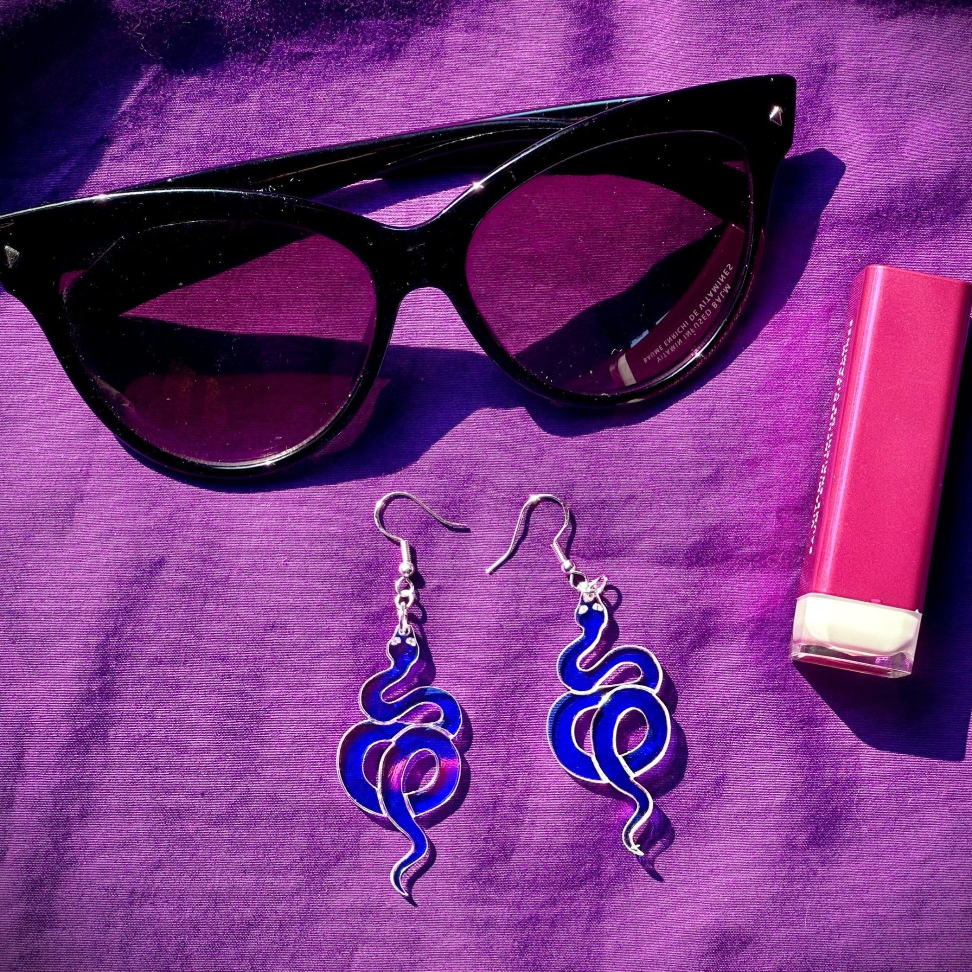 Iridescent Snake Earrings - Driftless Enchantments