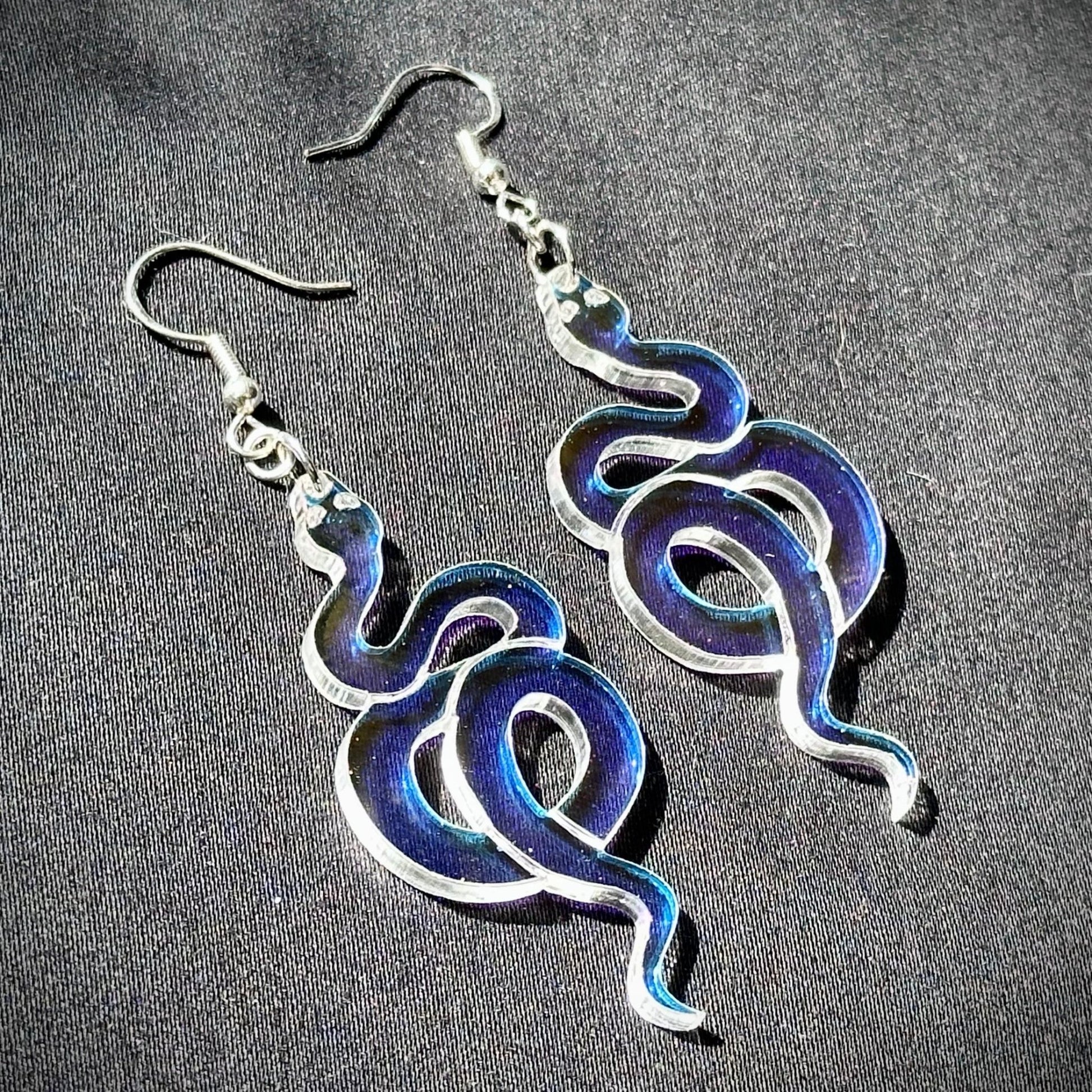 Iridescent Snake Earrings - Driftless Enchantments