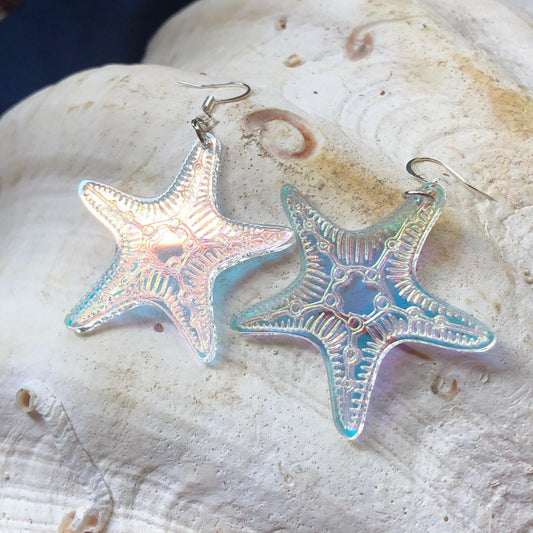 Iridescent Starfish Earrings - Driftless Enchantments