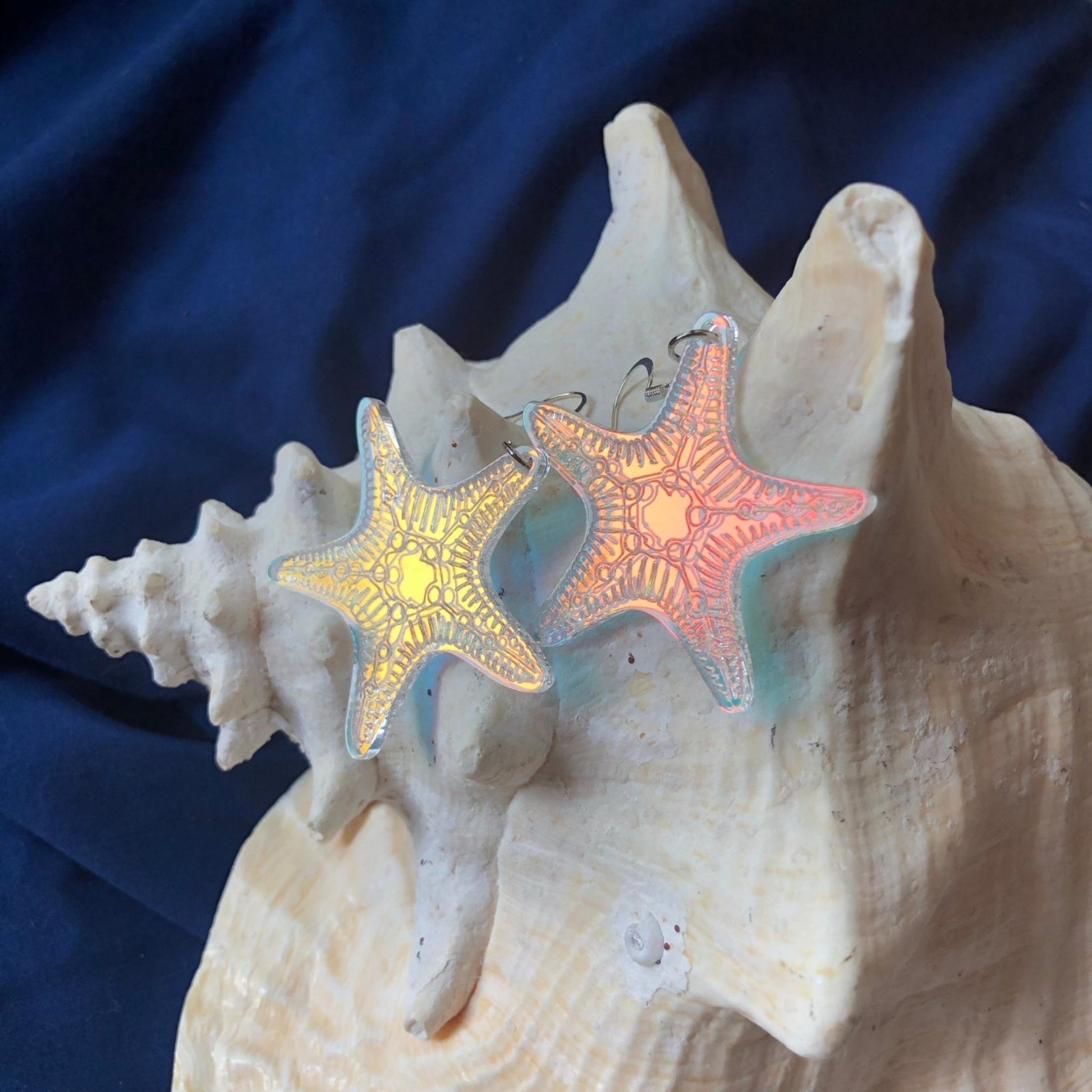 Iridescent Starfish Earrings - Driftless Enchantments