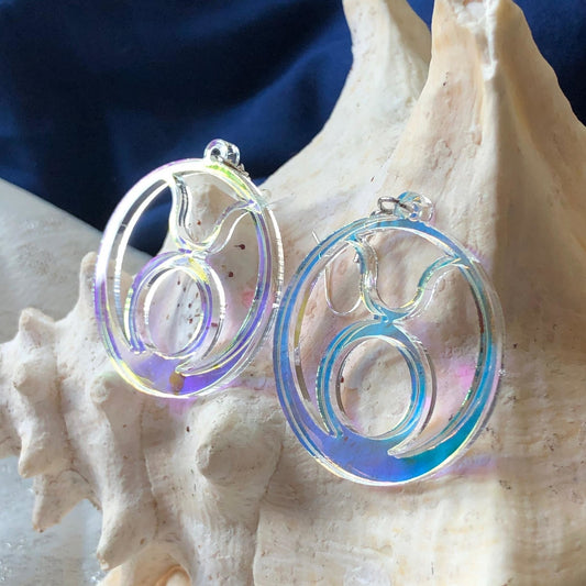 Iridescent Taurus Zodiac Earrings - Driftless Enchantments