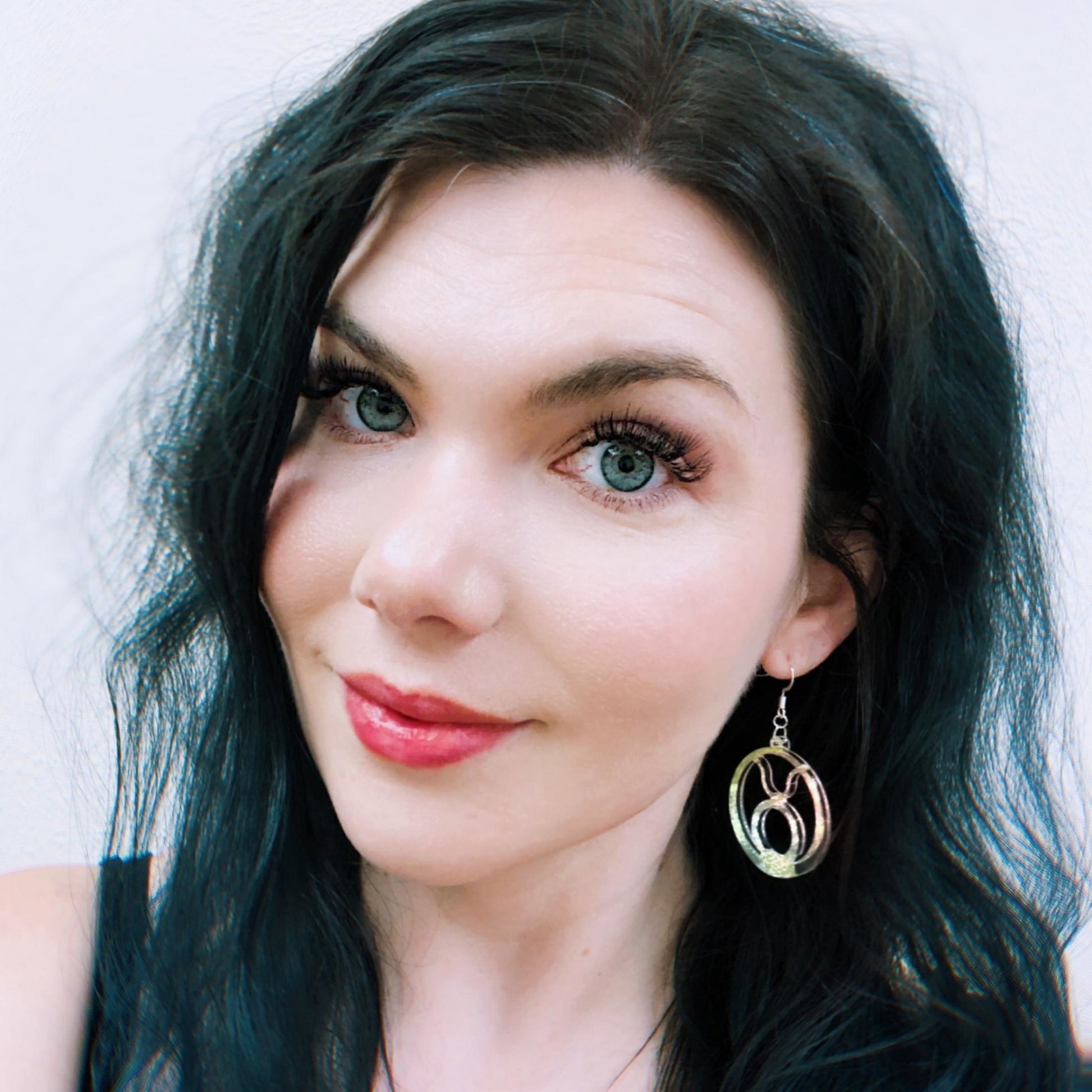 Iridescent Taurus Zodiac Earrings - Driftless Enchantments