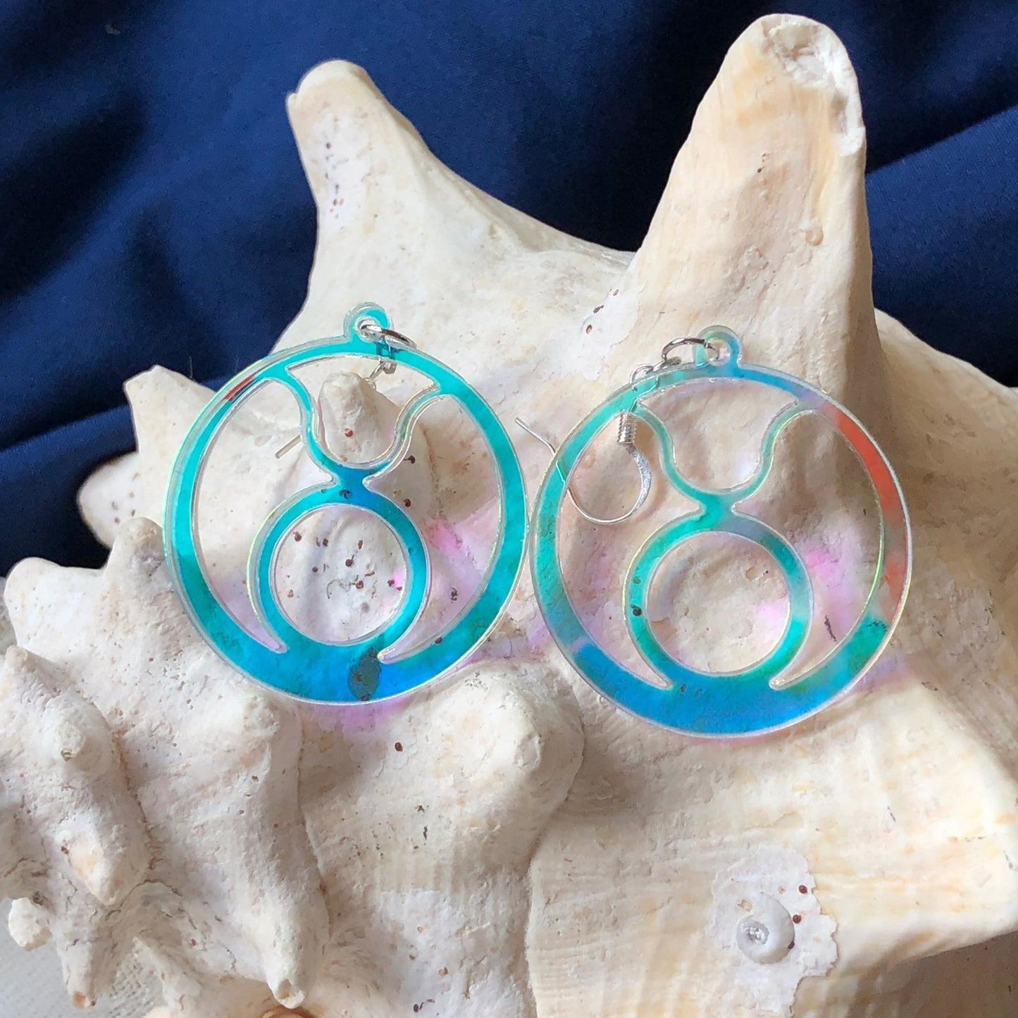 Iridescent Taurus Zodiac Earrings - Driftless Enchantments