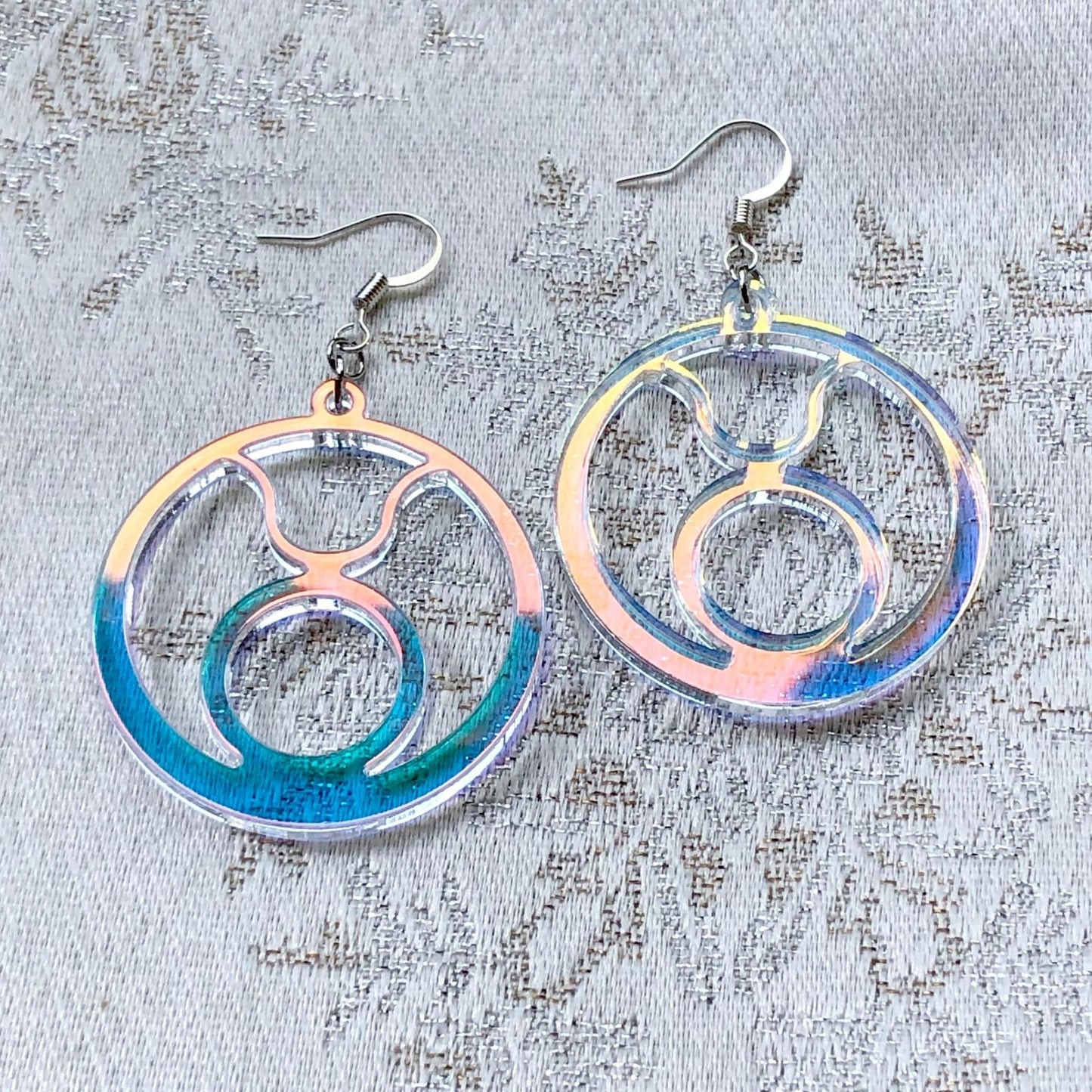 Iridescent Taurus Zodiac Earrings - Driftless Enchantments