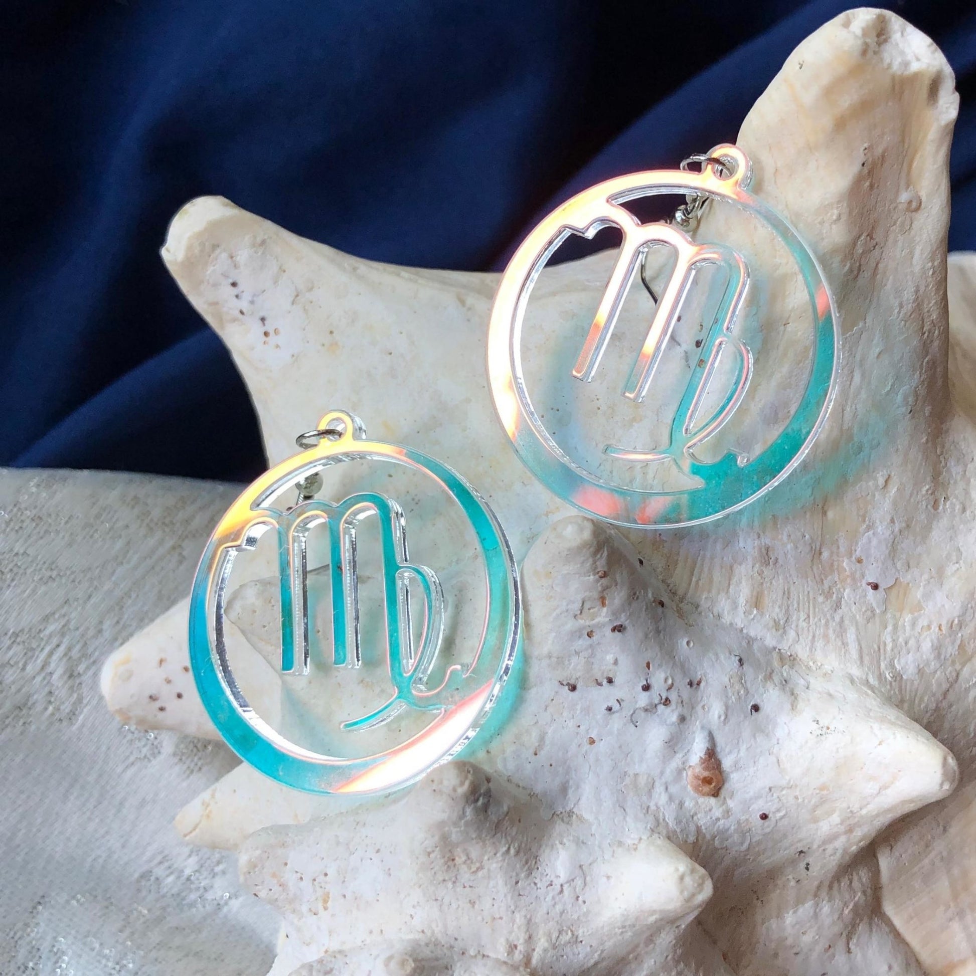 Iridescent Virgo Zodiac Earrings - Driftless Enchantments