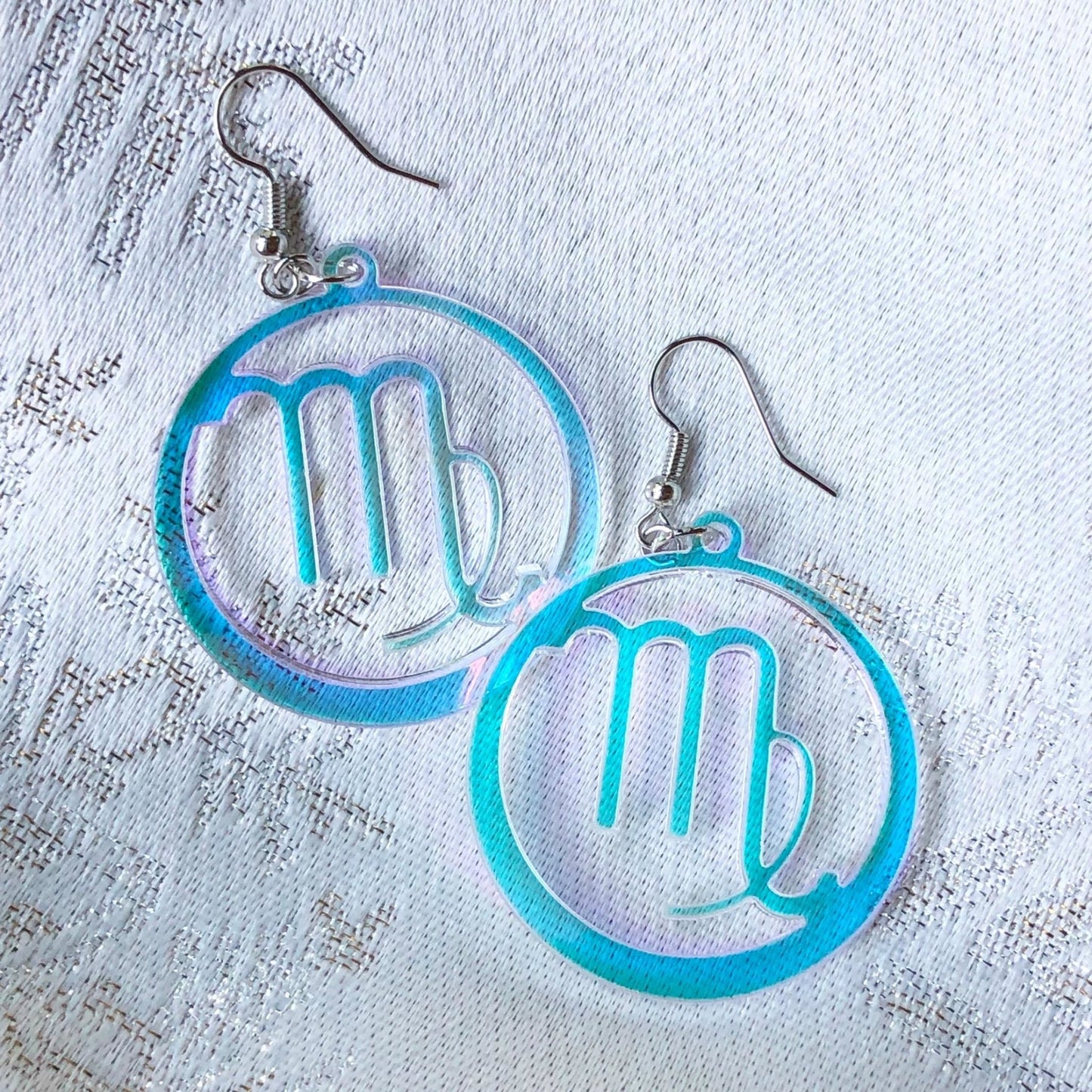 Iridescent Virgo Zodiac Earrings - Driftless Enchantments
